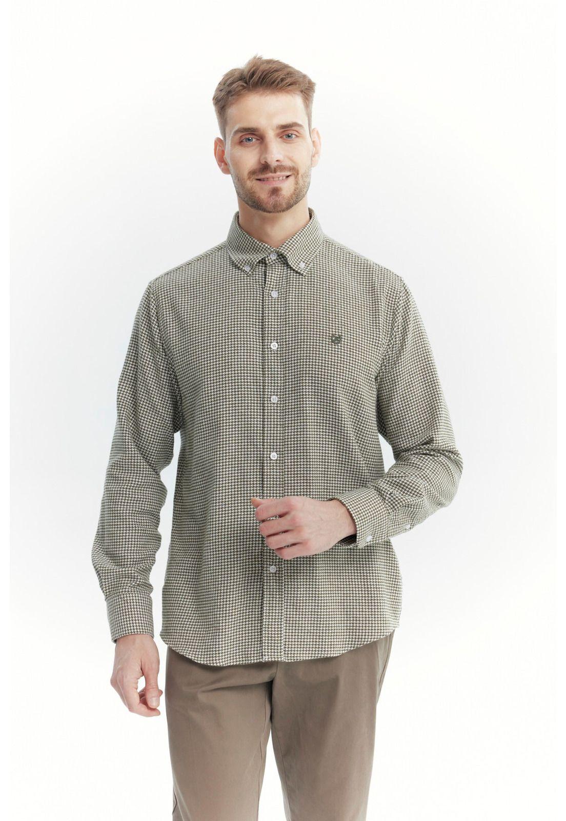 Camisa Hombre Slim Verde Oliva-0