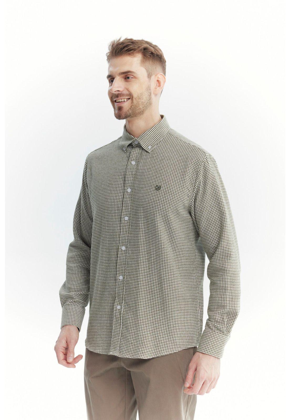 Camisa Hombre Slim Verde Oliva-1