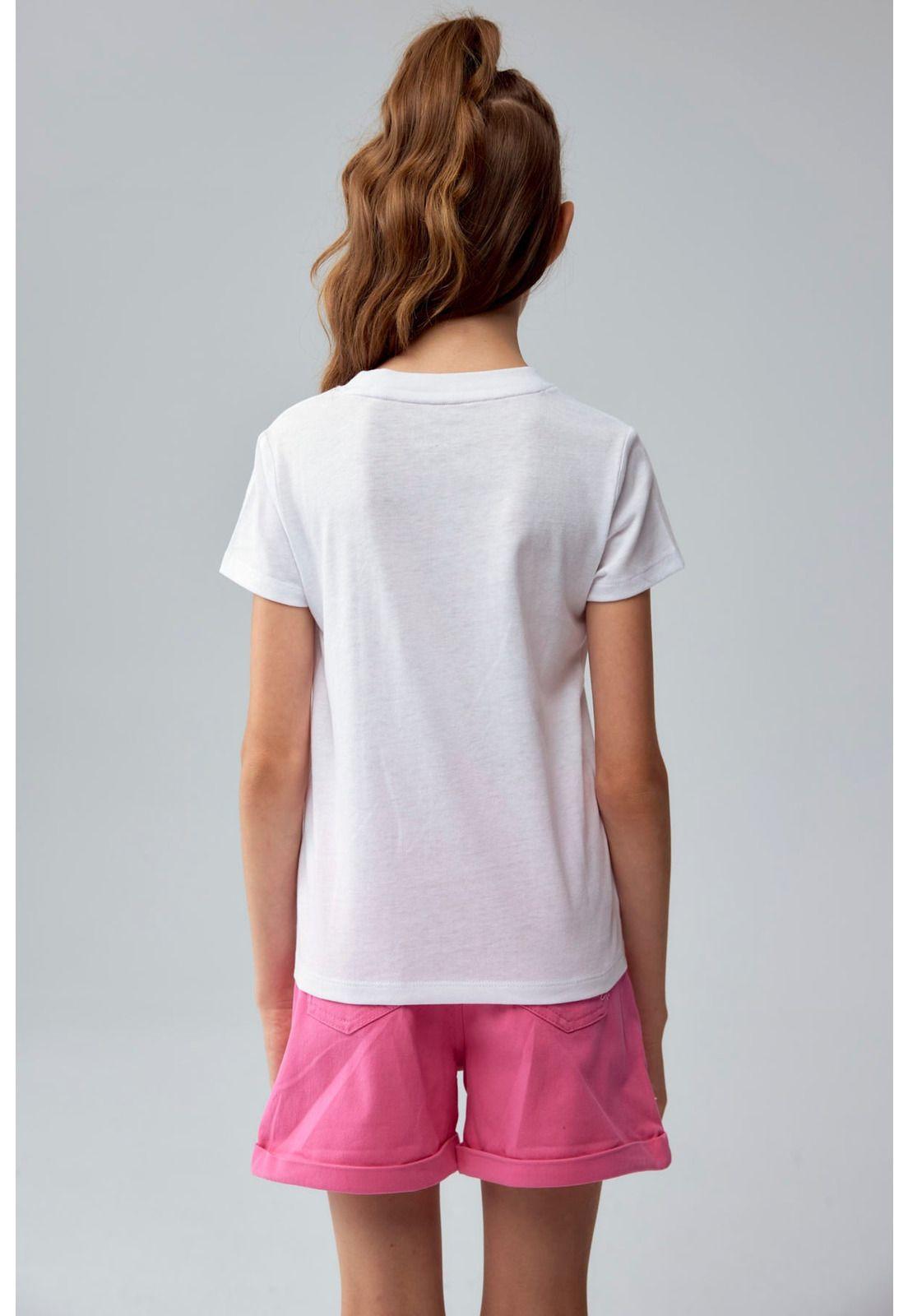 Polera Niña Básica Estampada Blanco - ll-2