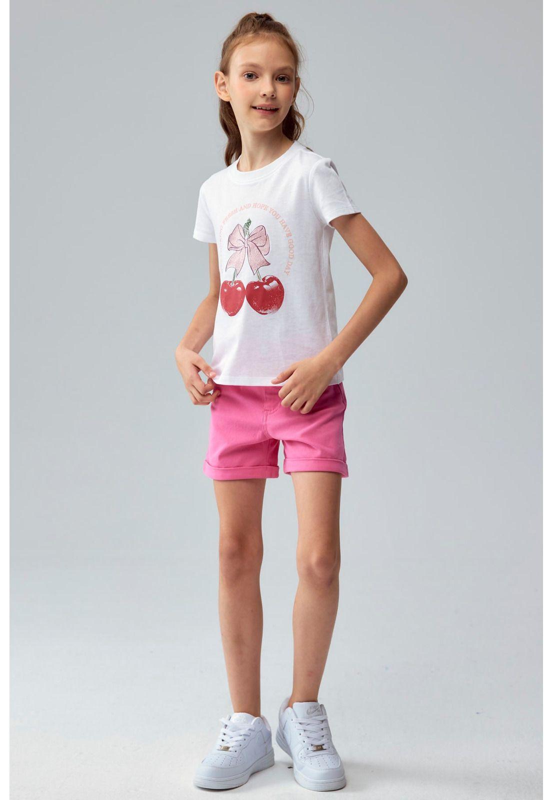 Polera Niña Básica Estampada Blanco - ll-3