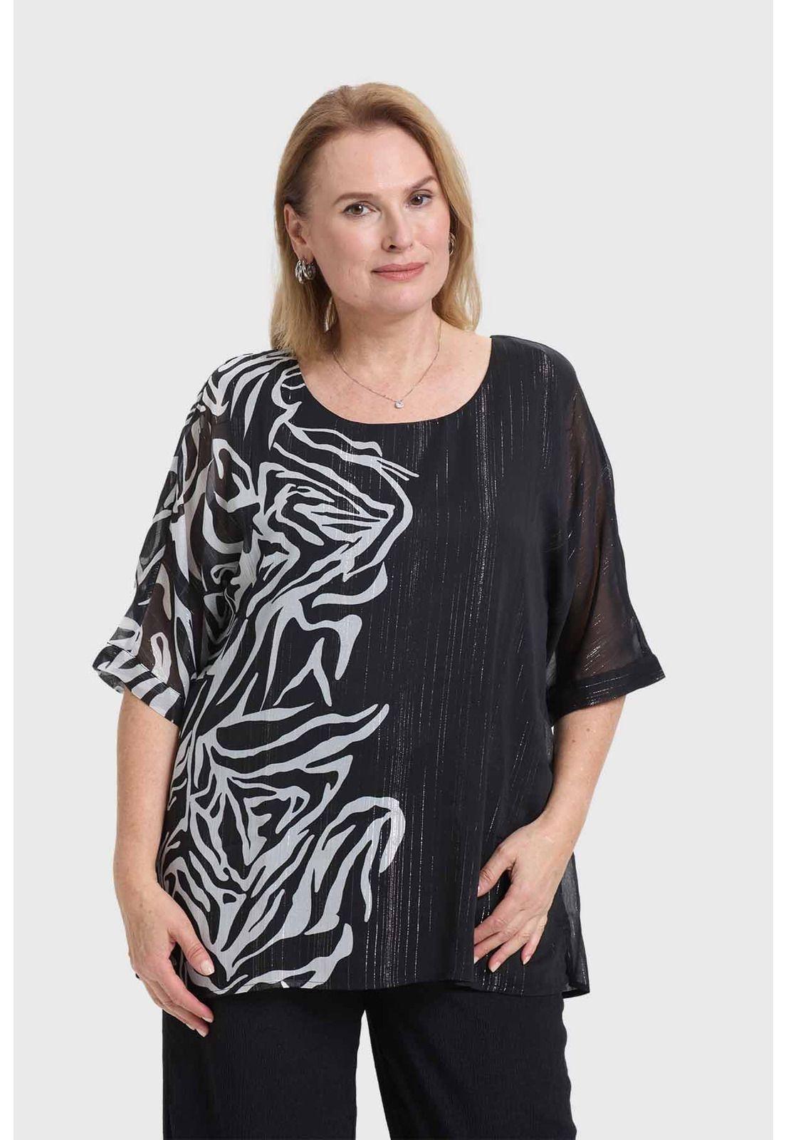 Blusa Mujer Flare Doble Capa Negro-0