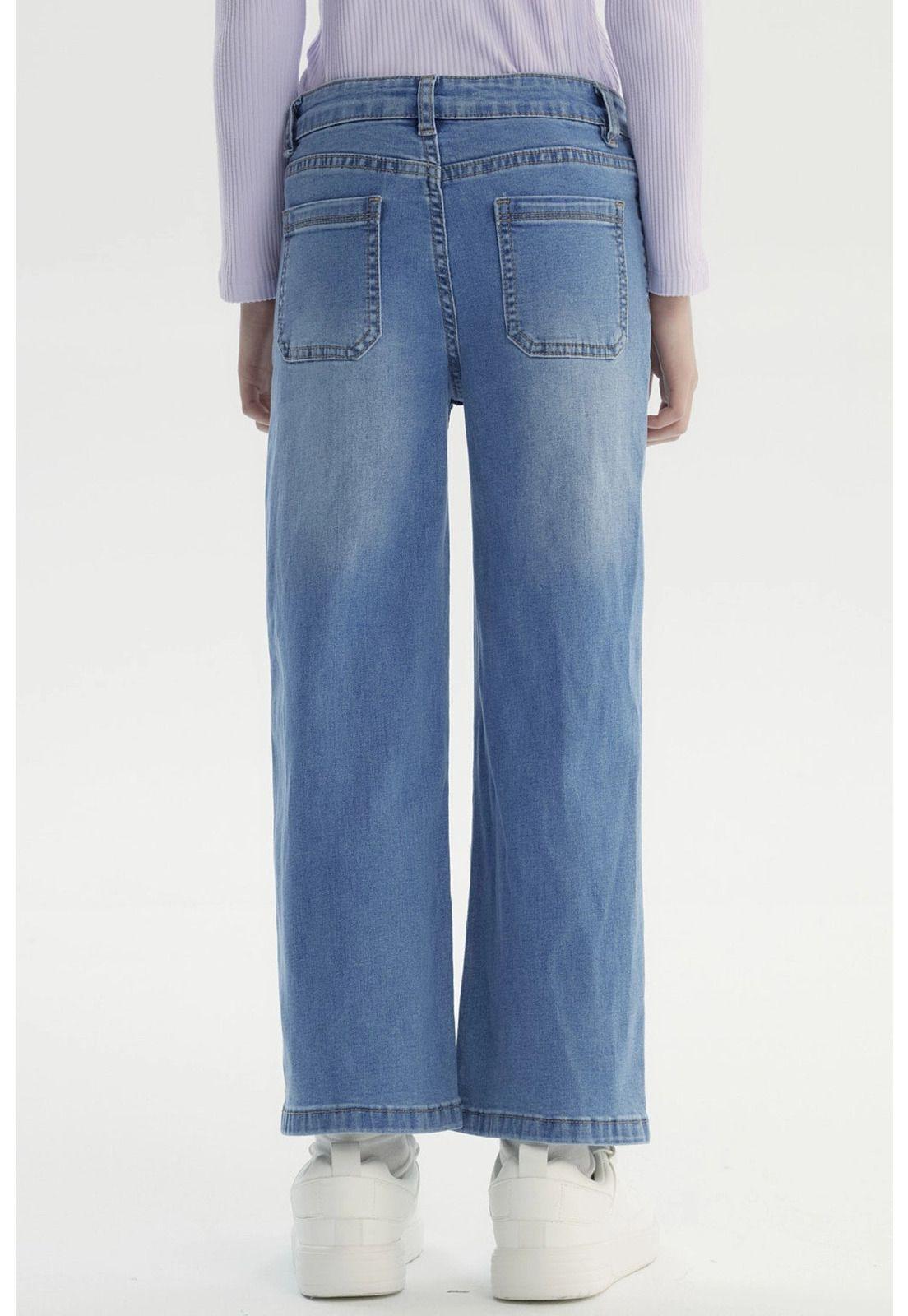 Jeans Niña Wide Leg Azul - V-2