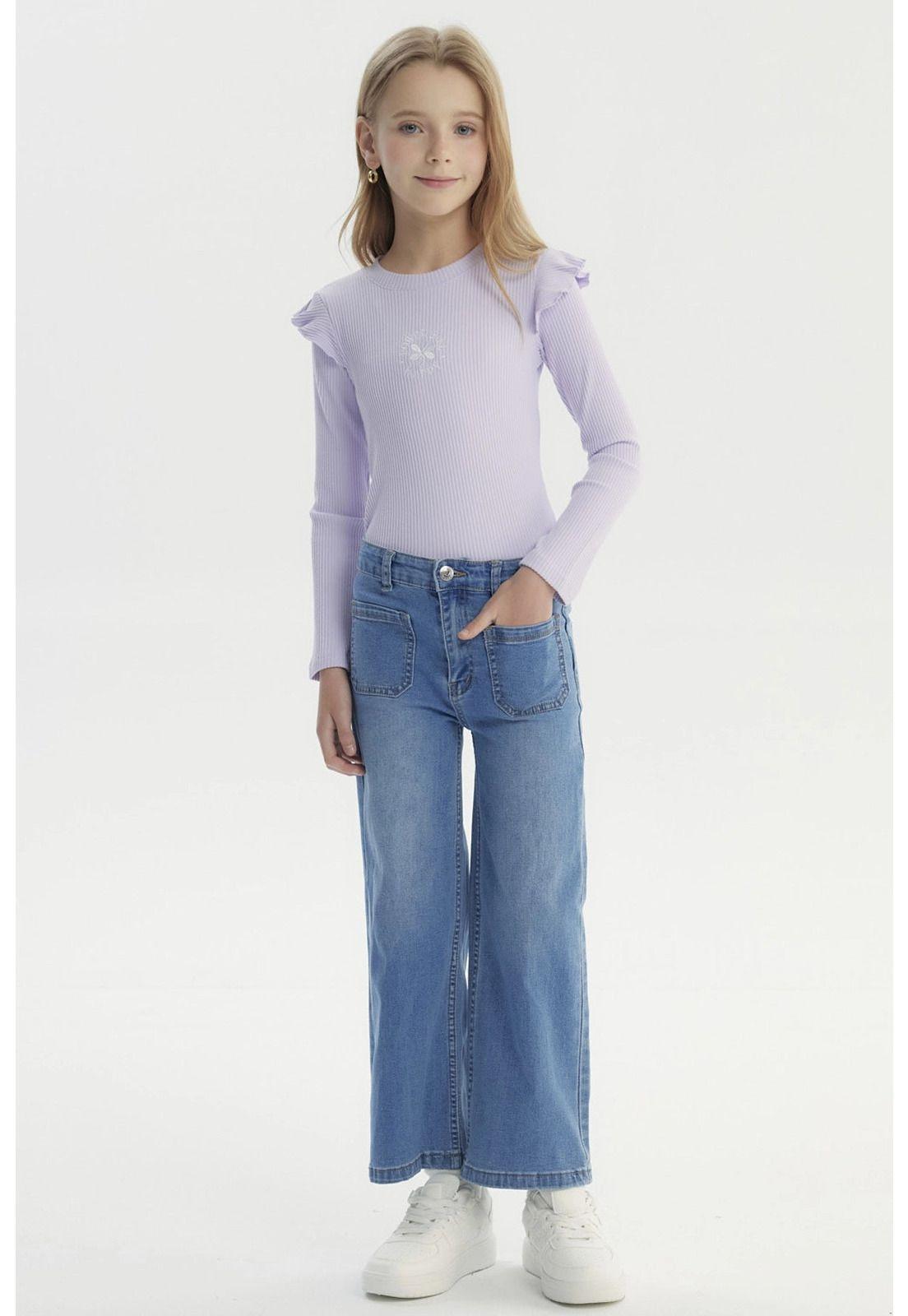 Jeans Niña Wide Leg Azul - V-3