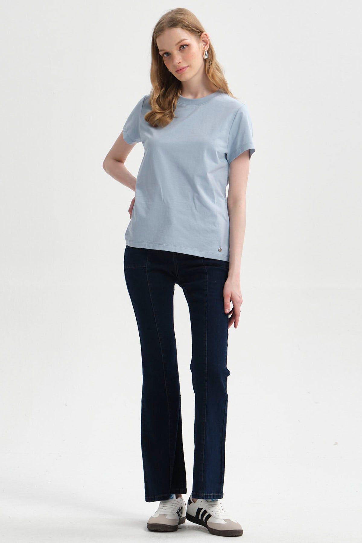 Jeans Mujer Flare Azul Oscuro-3
