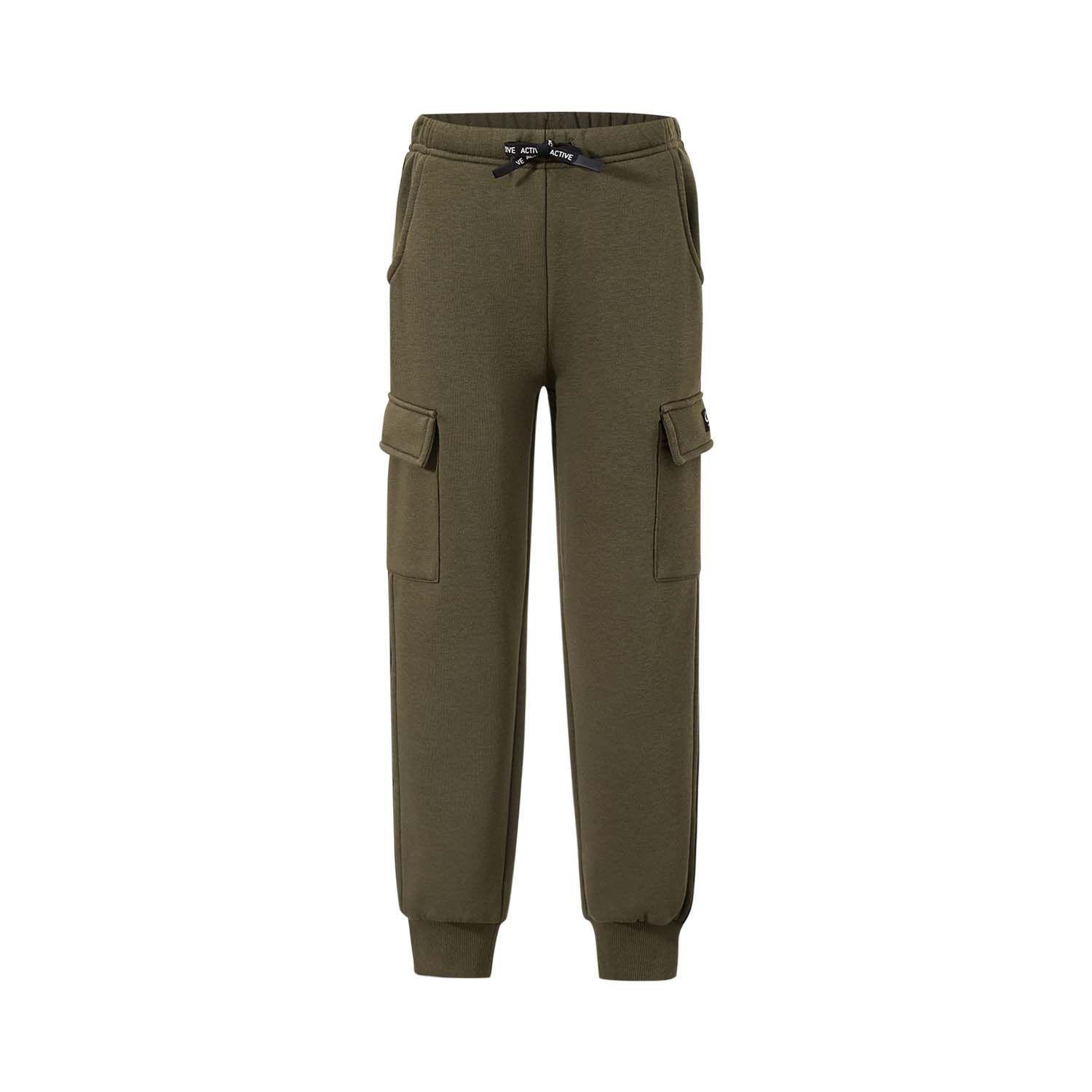 Pantalón Buzo Niño Jogger Cargo Verde Militar Fsp Ii-0
