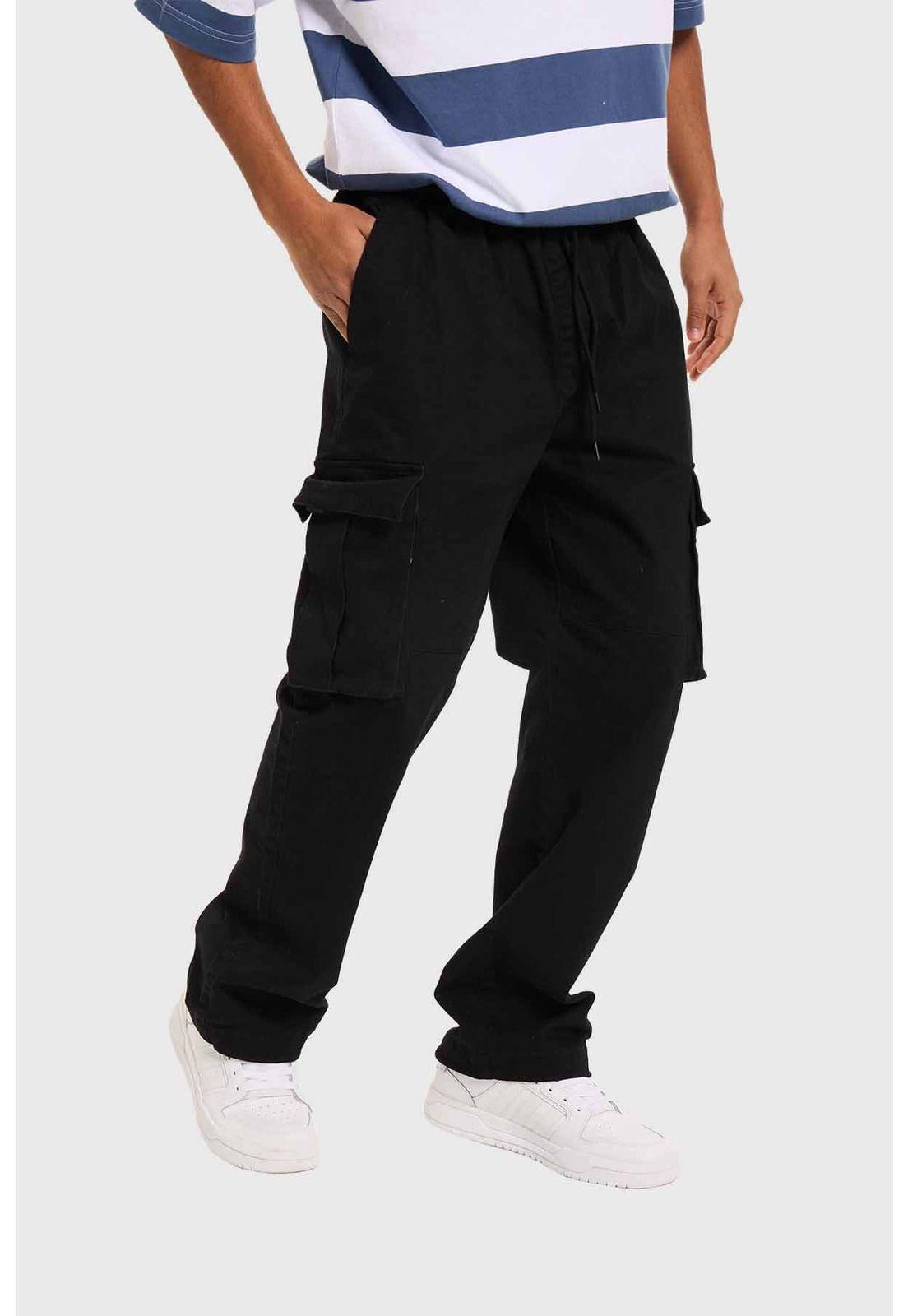Pantalón Hombre Jogger Cargo Negro-1
