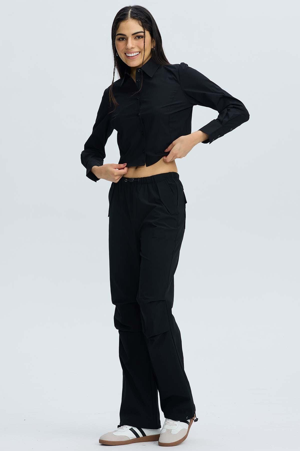 Pantalón Mujer Parachute Tankas Negro-3