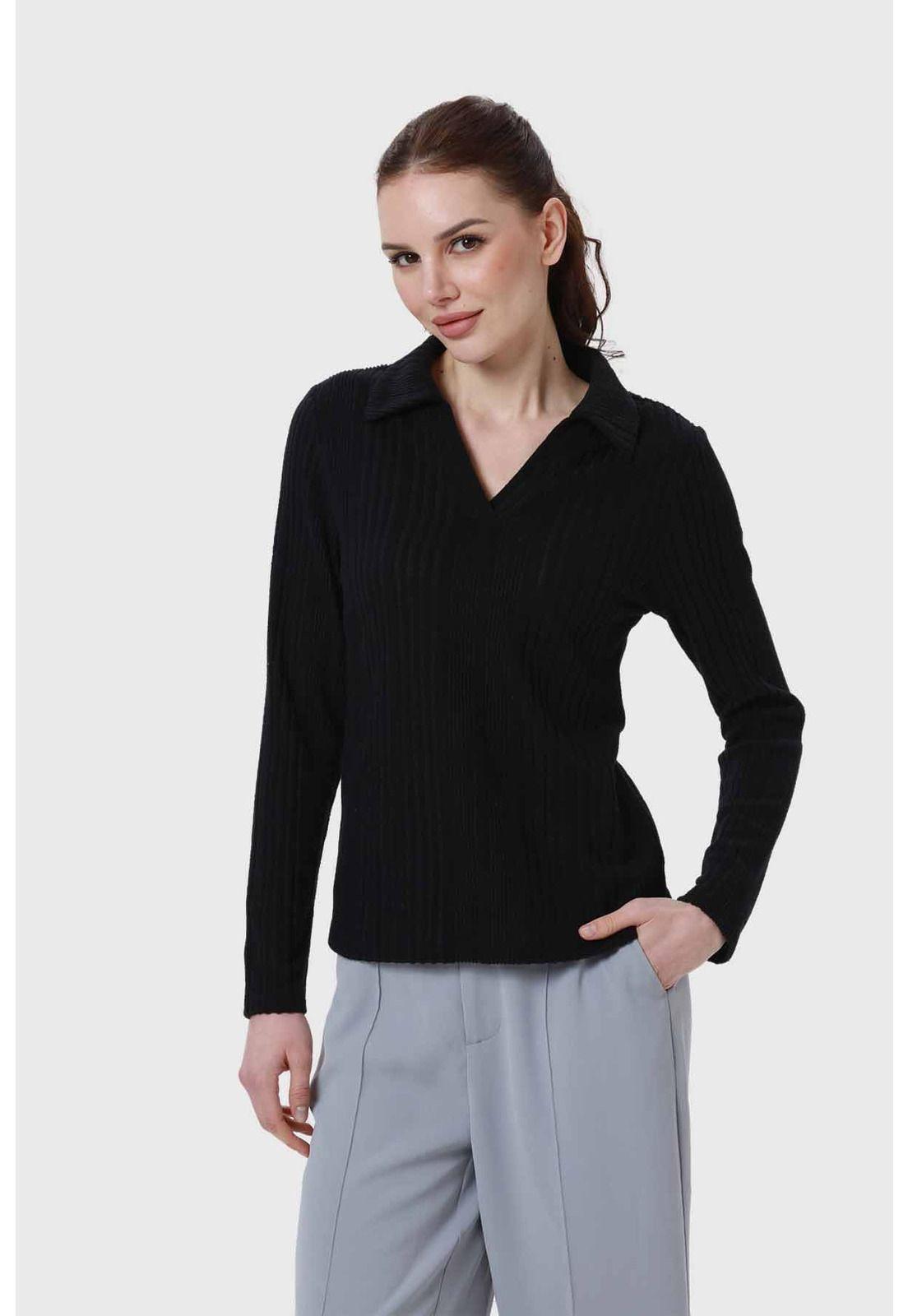 Polera Mujer Camman Rib Negro-1