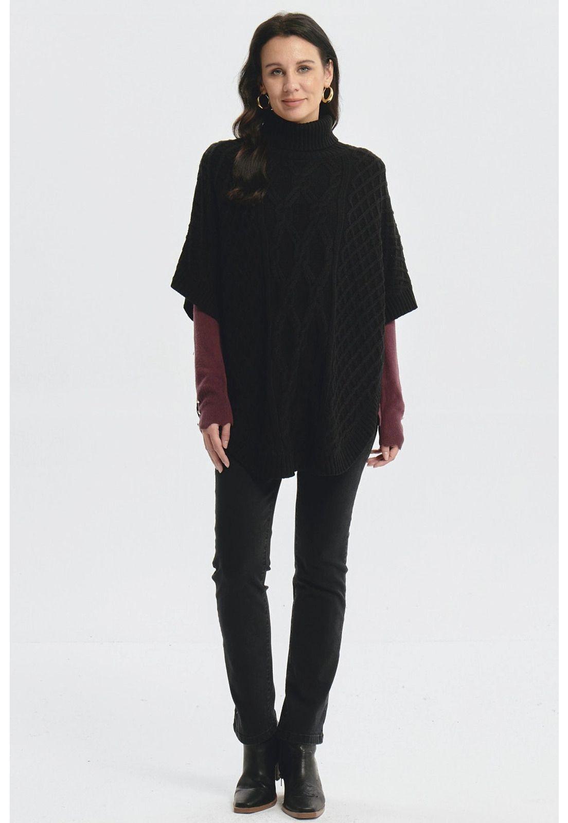 Sweater Mujer Trenzado Negro - lll-3