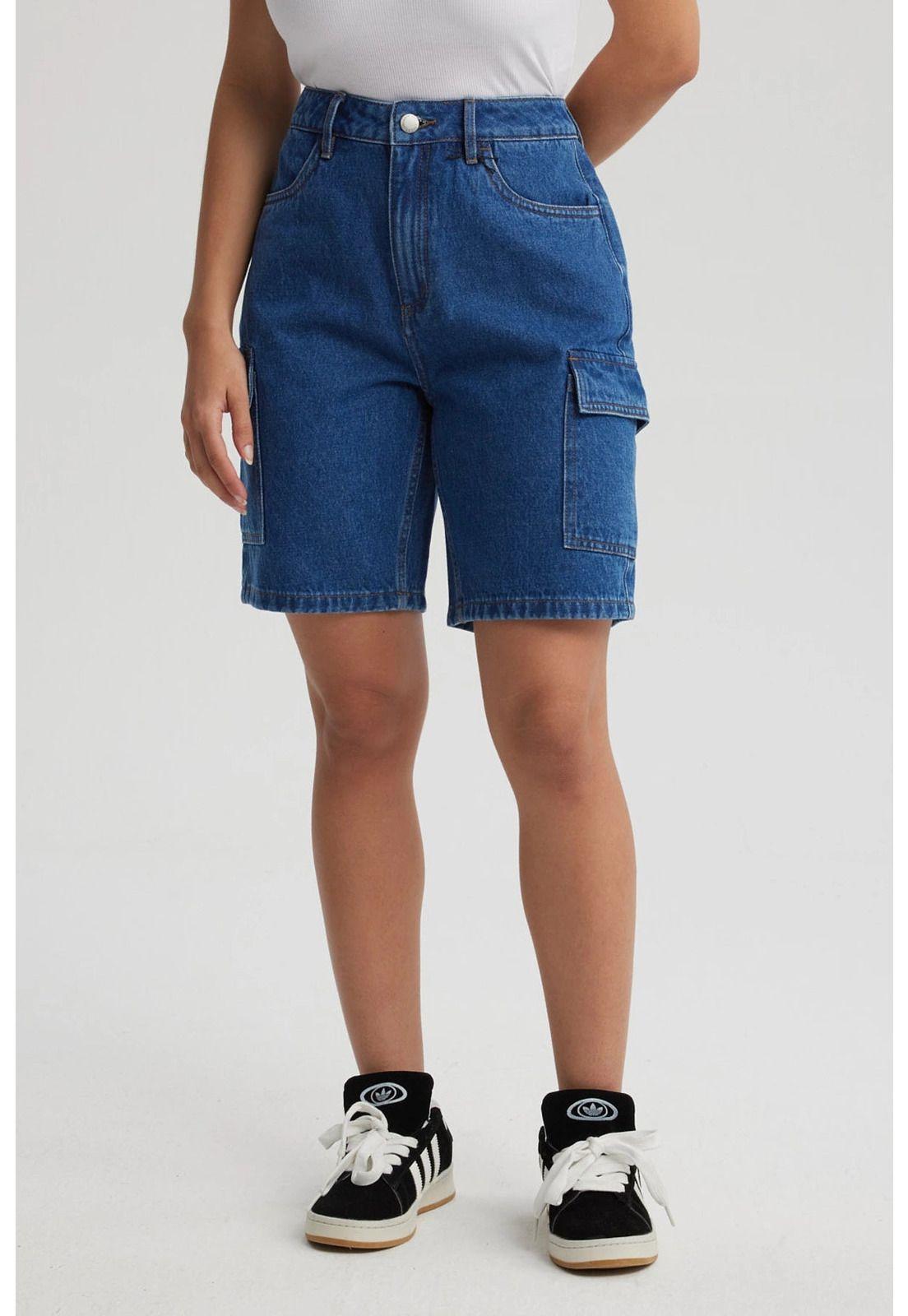 Short Mujer Cargo Azul - ll-0