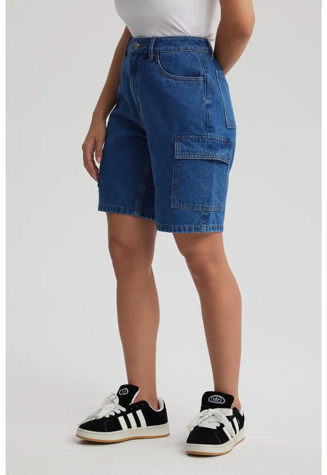 Short Mujer Cargo Azul - ll-1