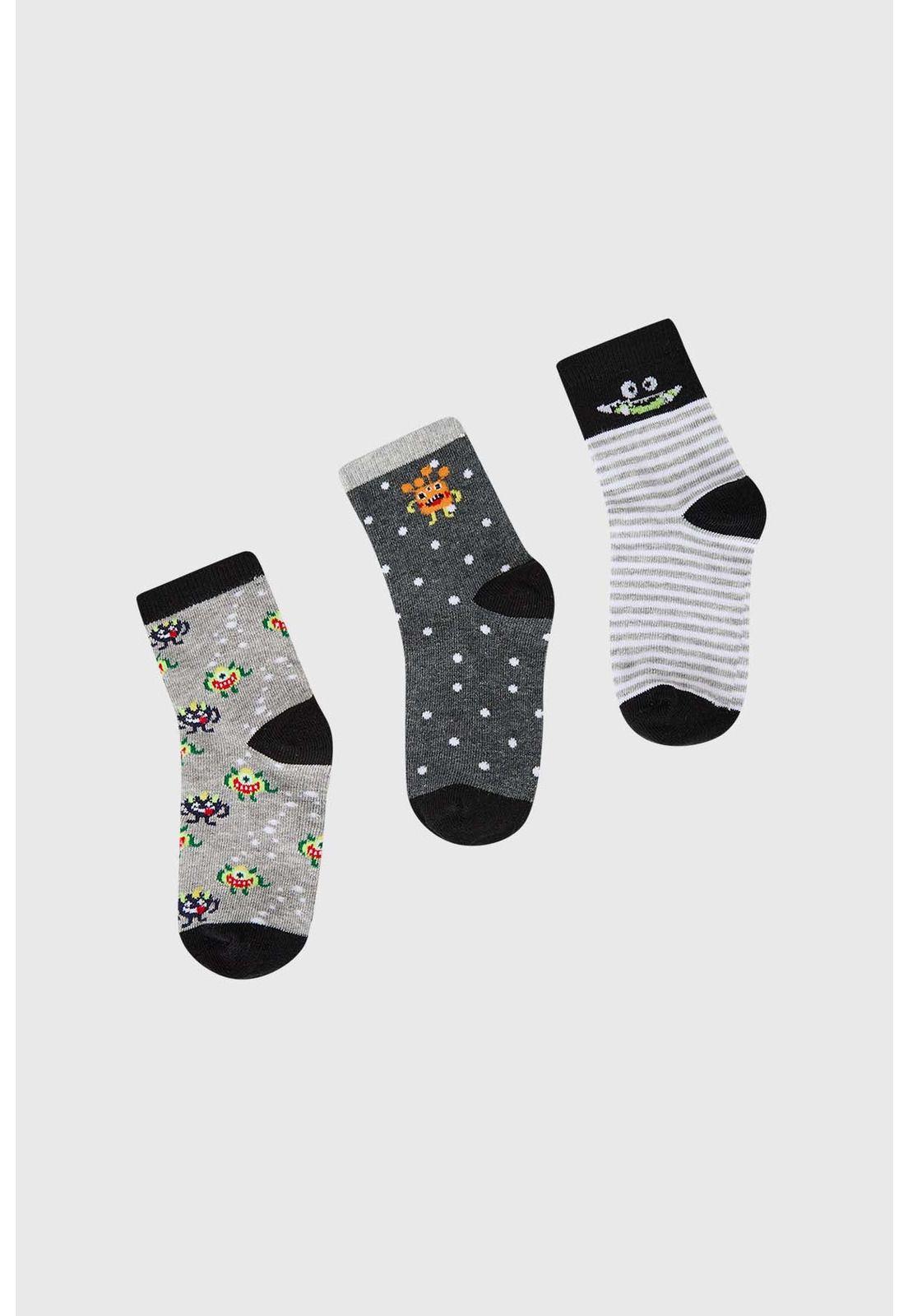 Calcetín Niño Tripack Negro-0