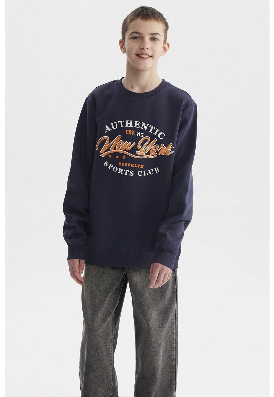 Polerón Niño Básico Teen Azul Oscuro-0