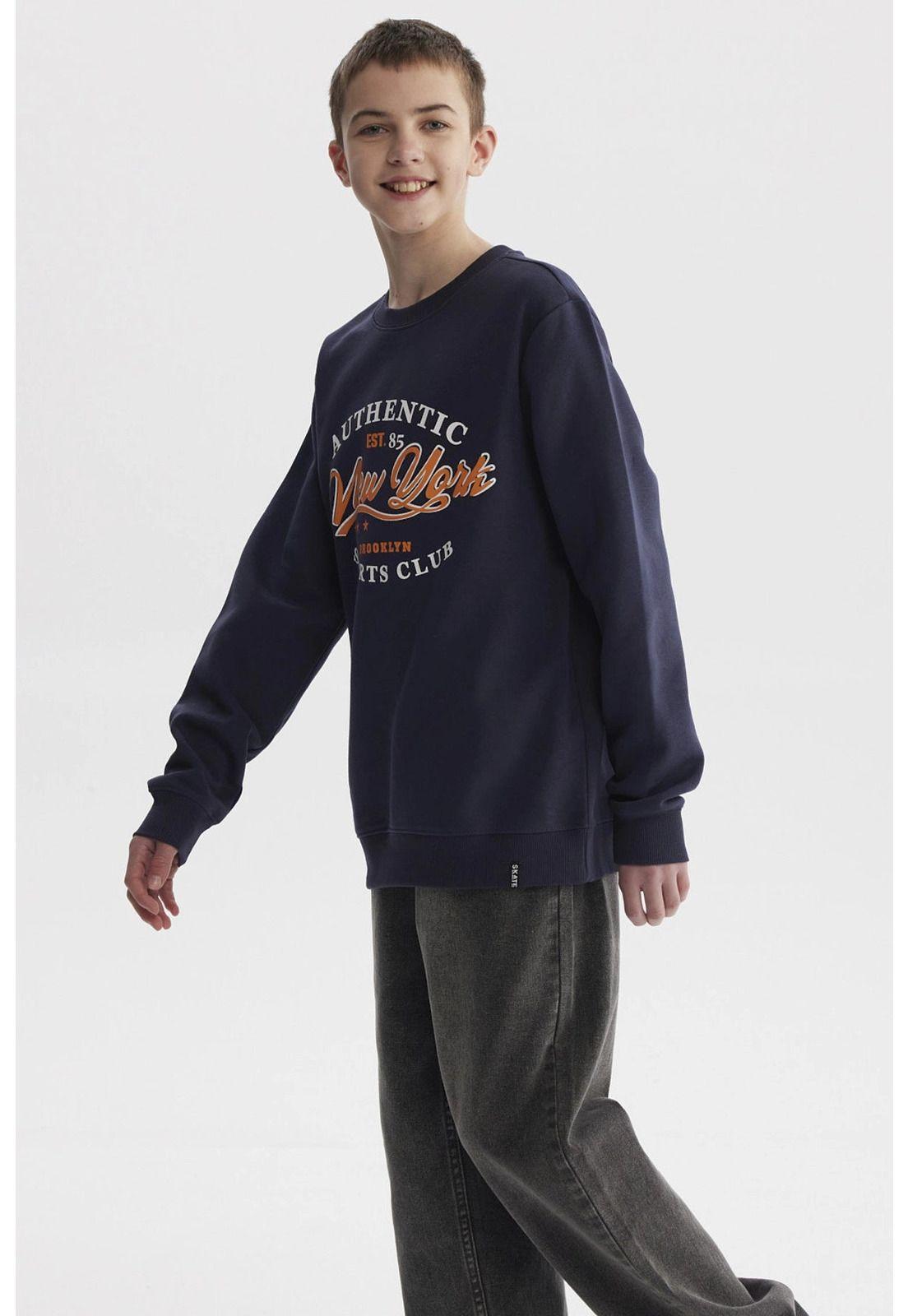 Polerón Niño Básico Teen Azul Oscuro-1