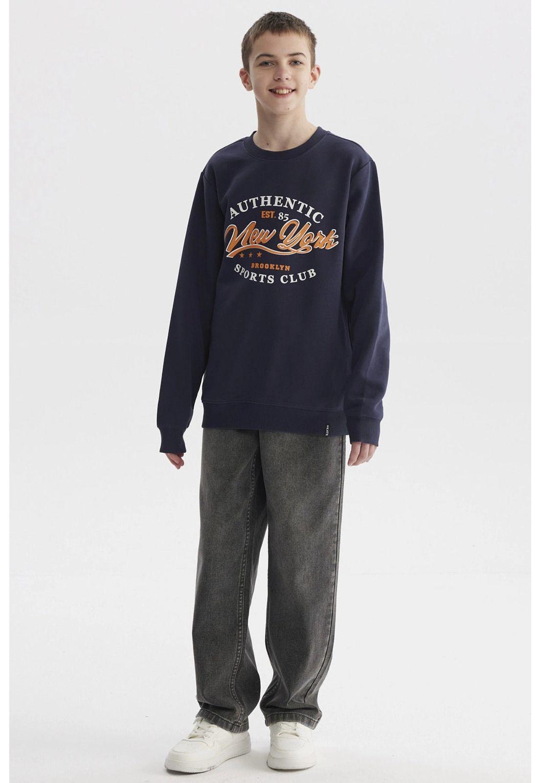 Polerón Niño Básico Teen Azul Oscuro-3