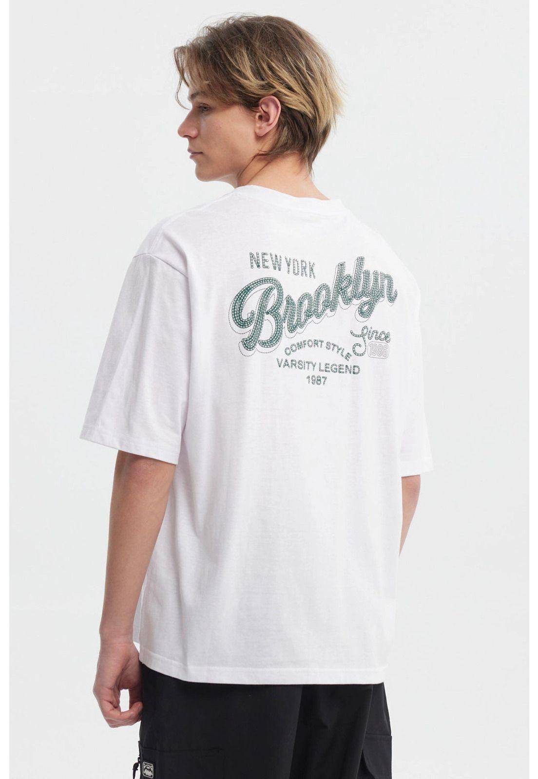 Polera Hombre Oversize Doble Print Blanco-2