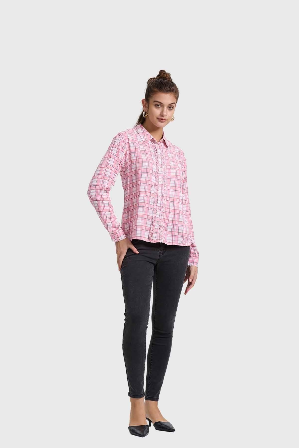 Blusa Mujer Abotonada Rosado-3