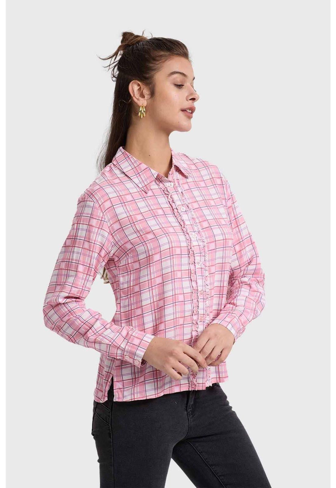 Blusa Mujer Abotonada Rosado-1