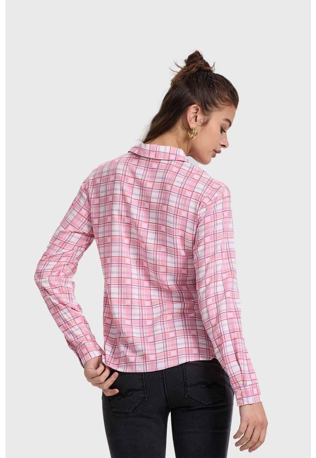 Blusa Mujer Abotonada Rosado-2