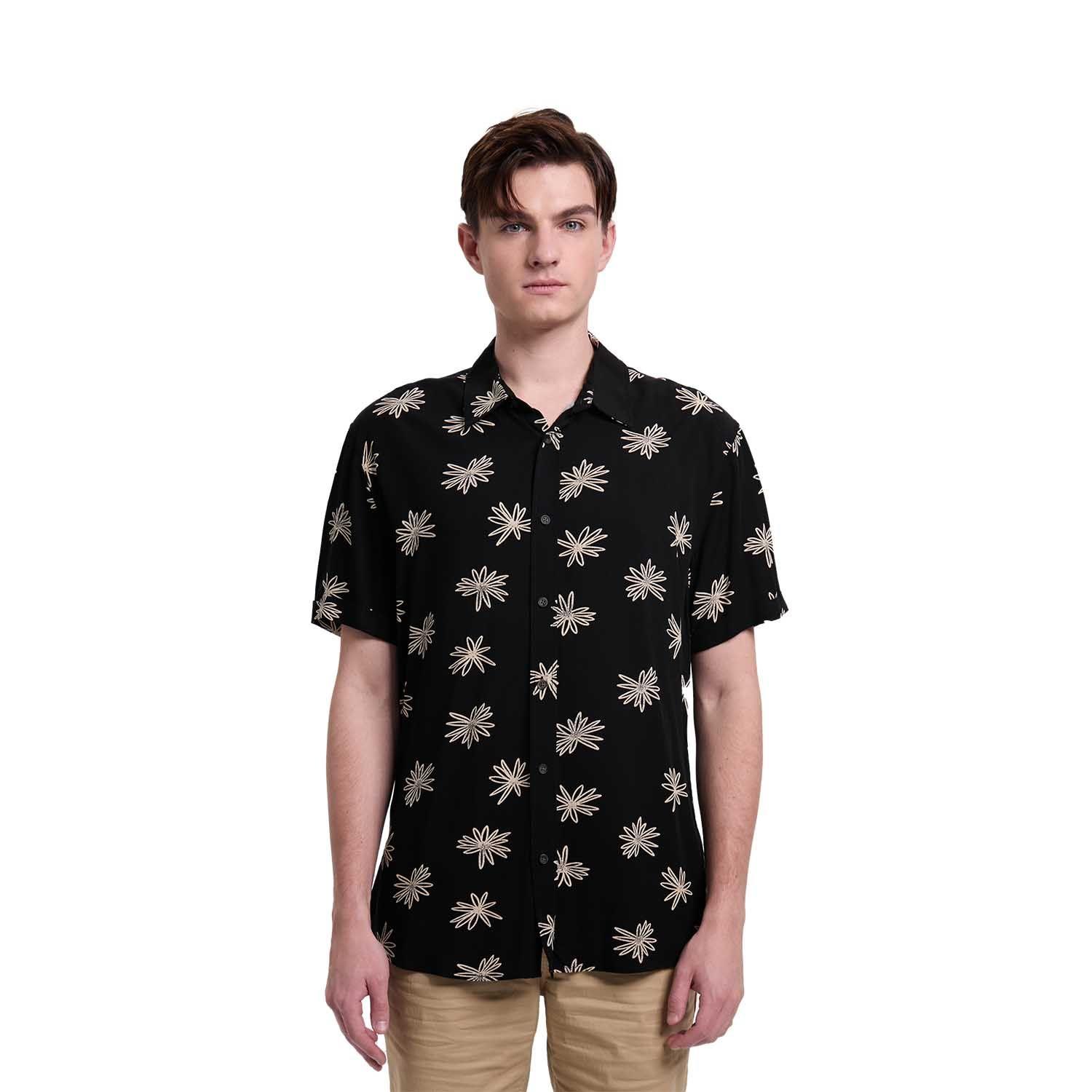 Camisa Hombre Mini Print Negro I Fashion's Park-0