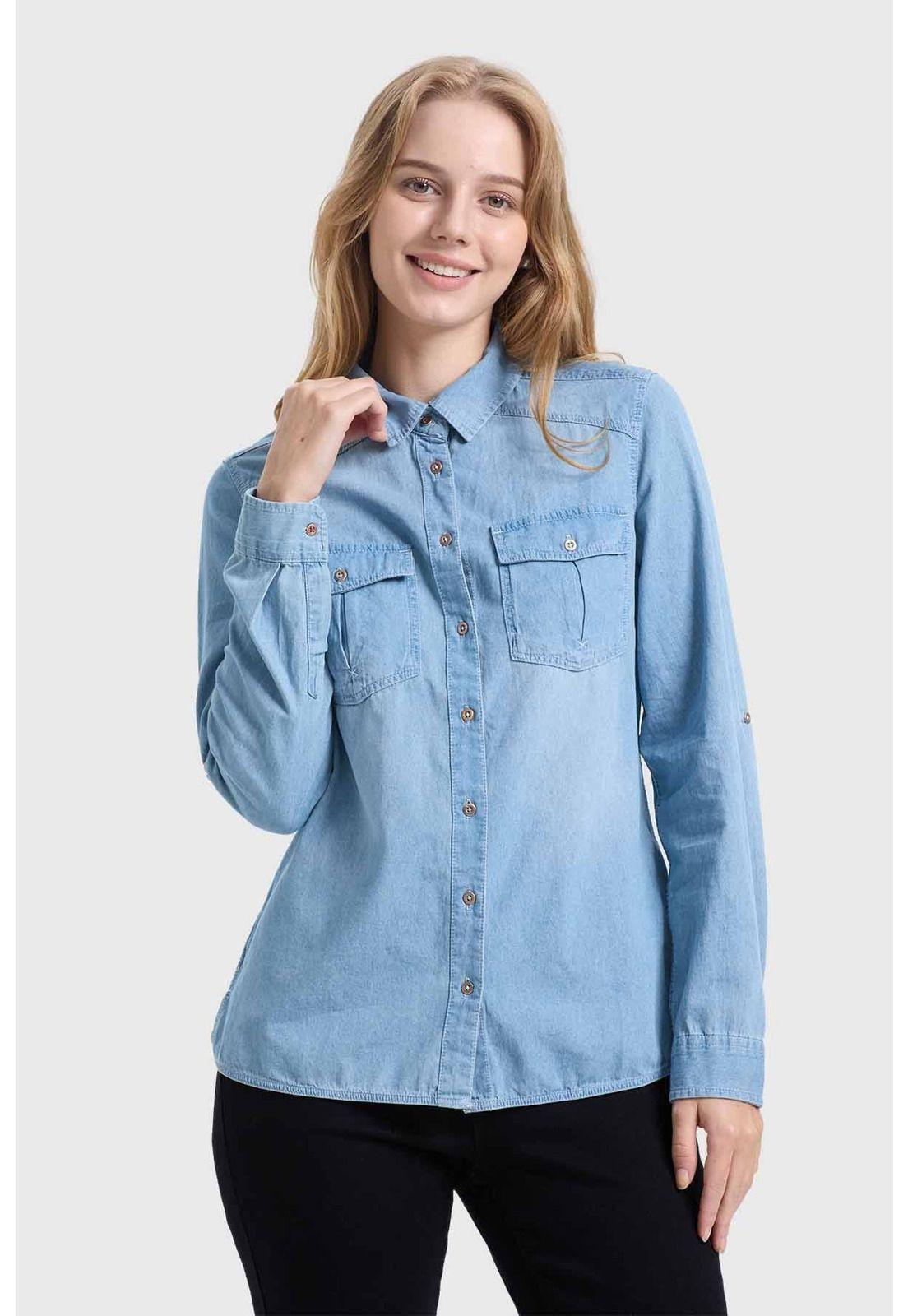 Blusa Mujer Clásica Azul- ll-0