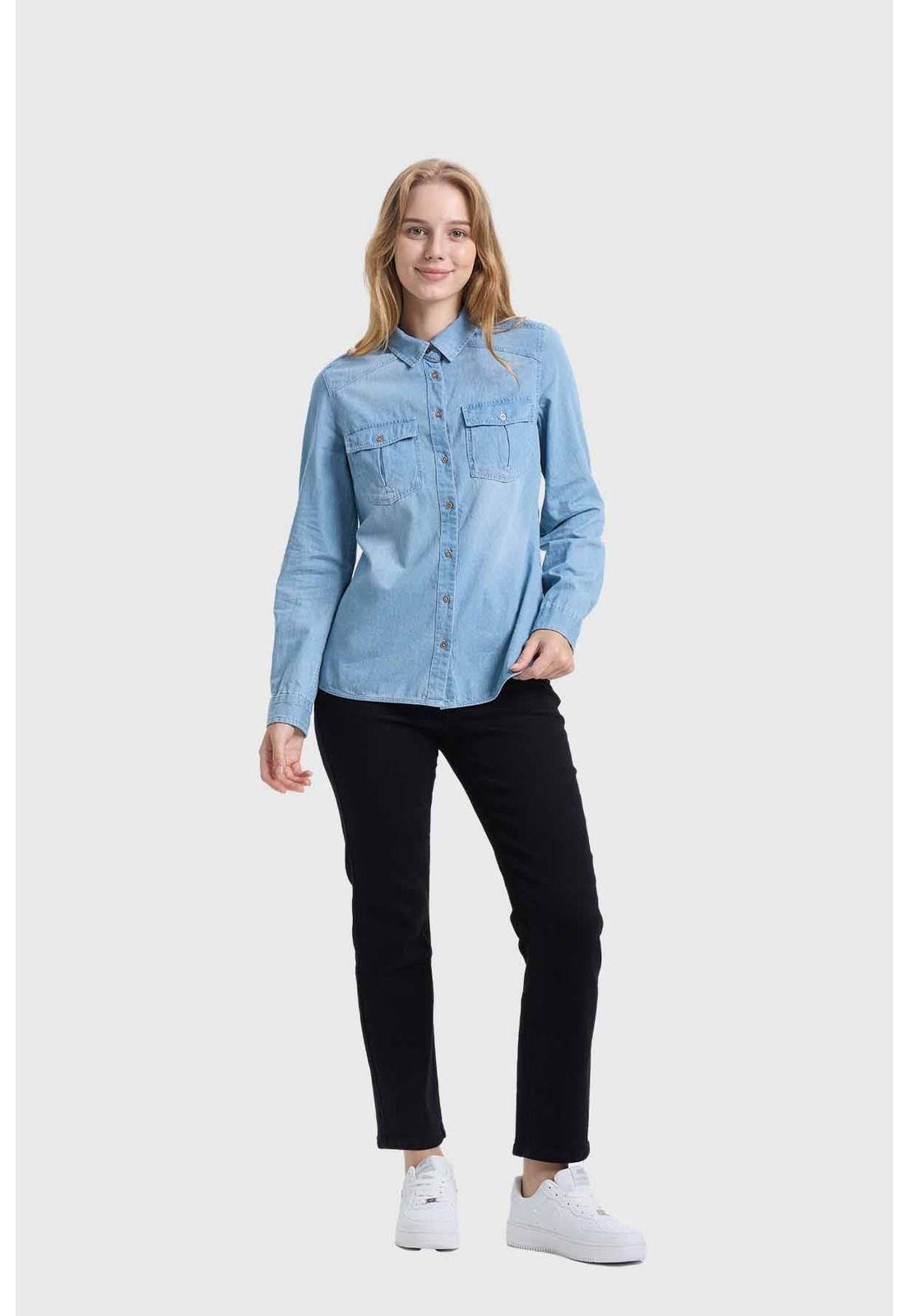 Blusa Mujer Clásica Azul- ll-3