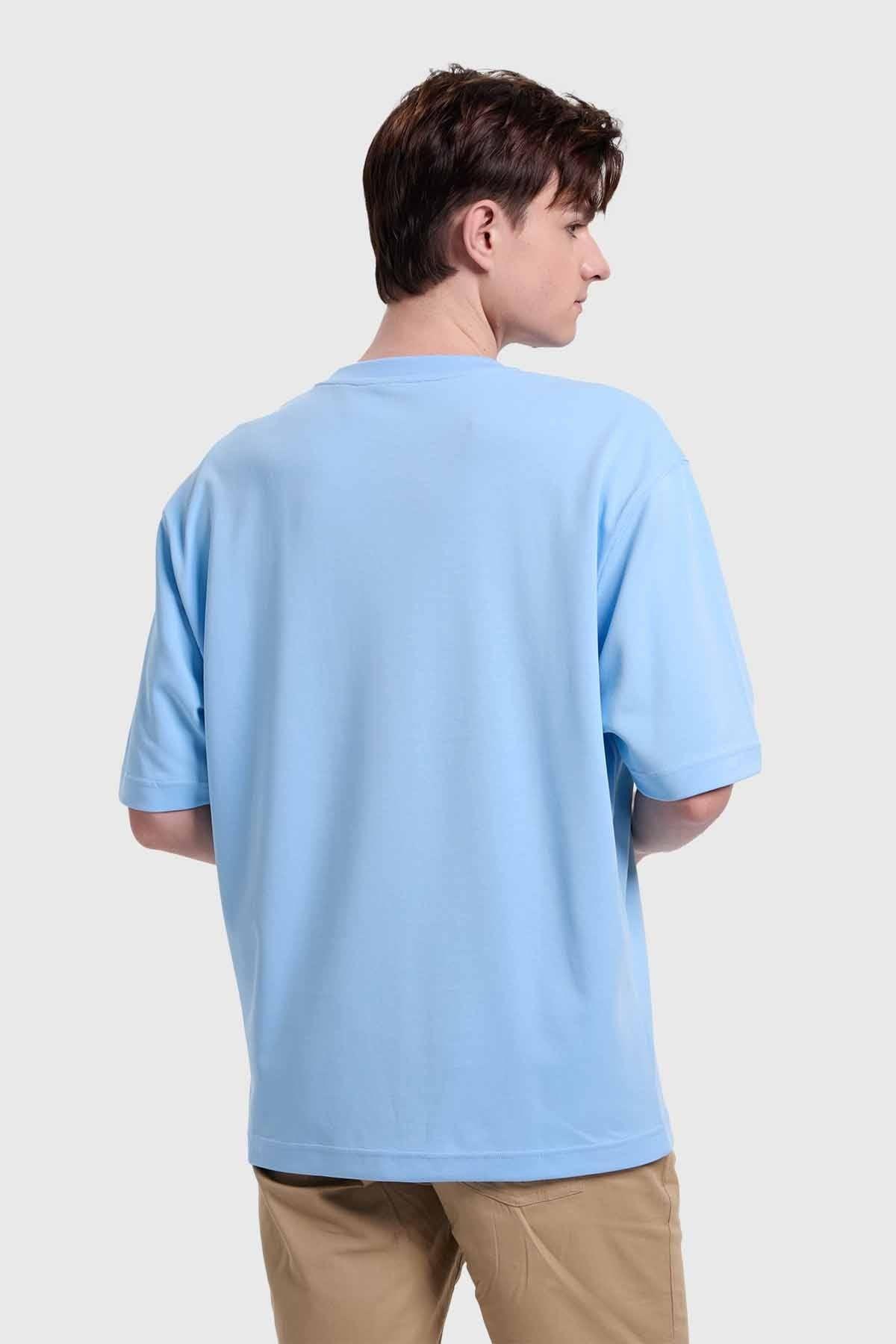 Polera Hombre Loose Fit Celeste-2