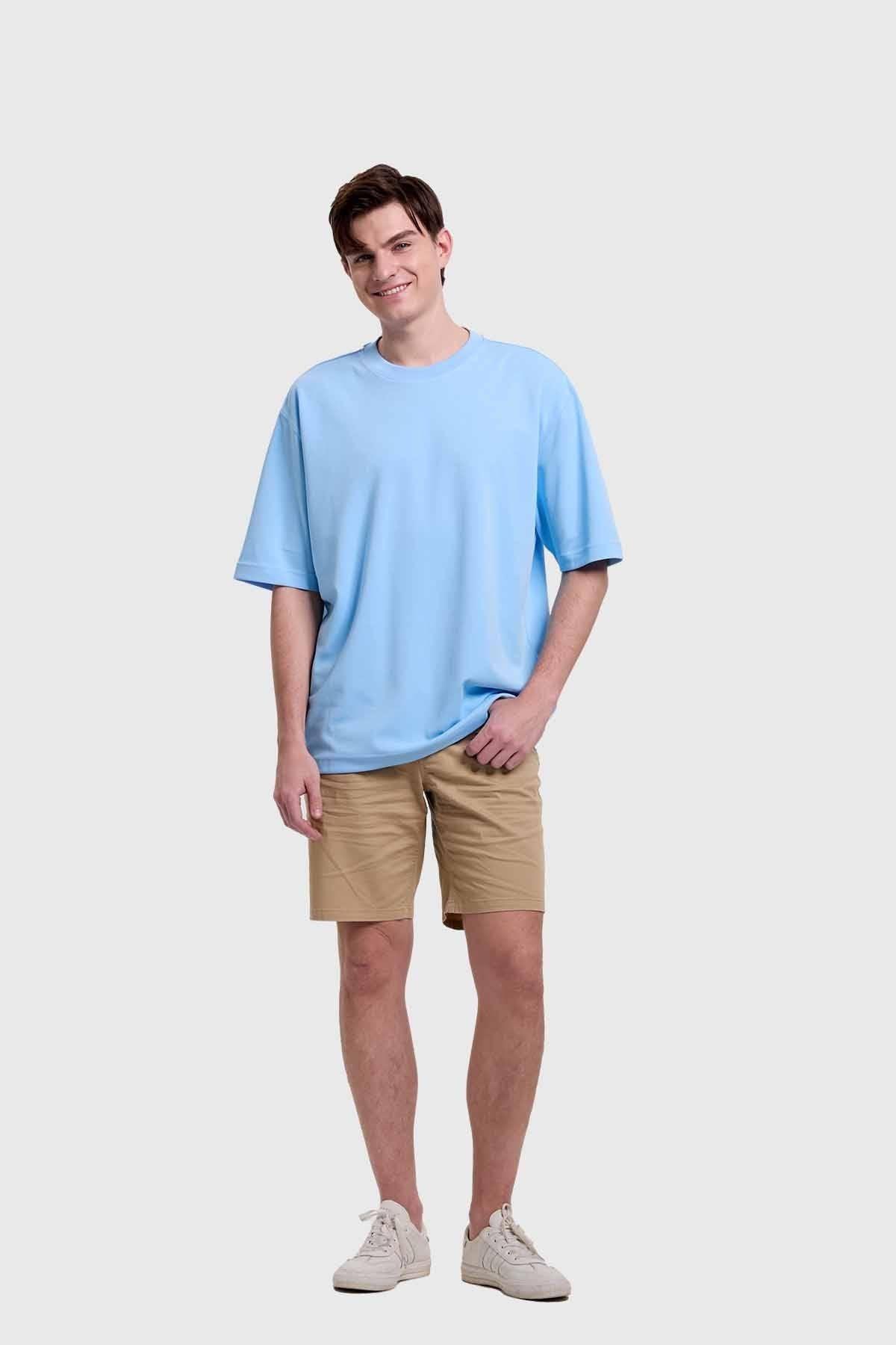 Polera Hombre Loose Fit Celeste-3