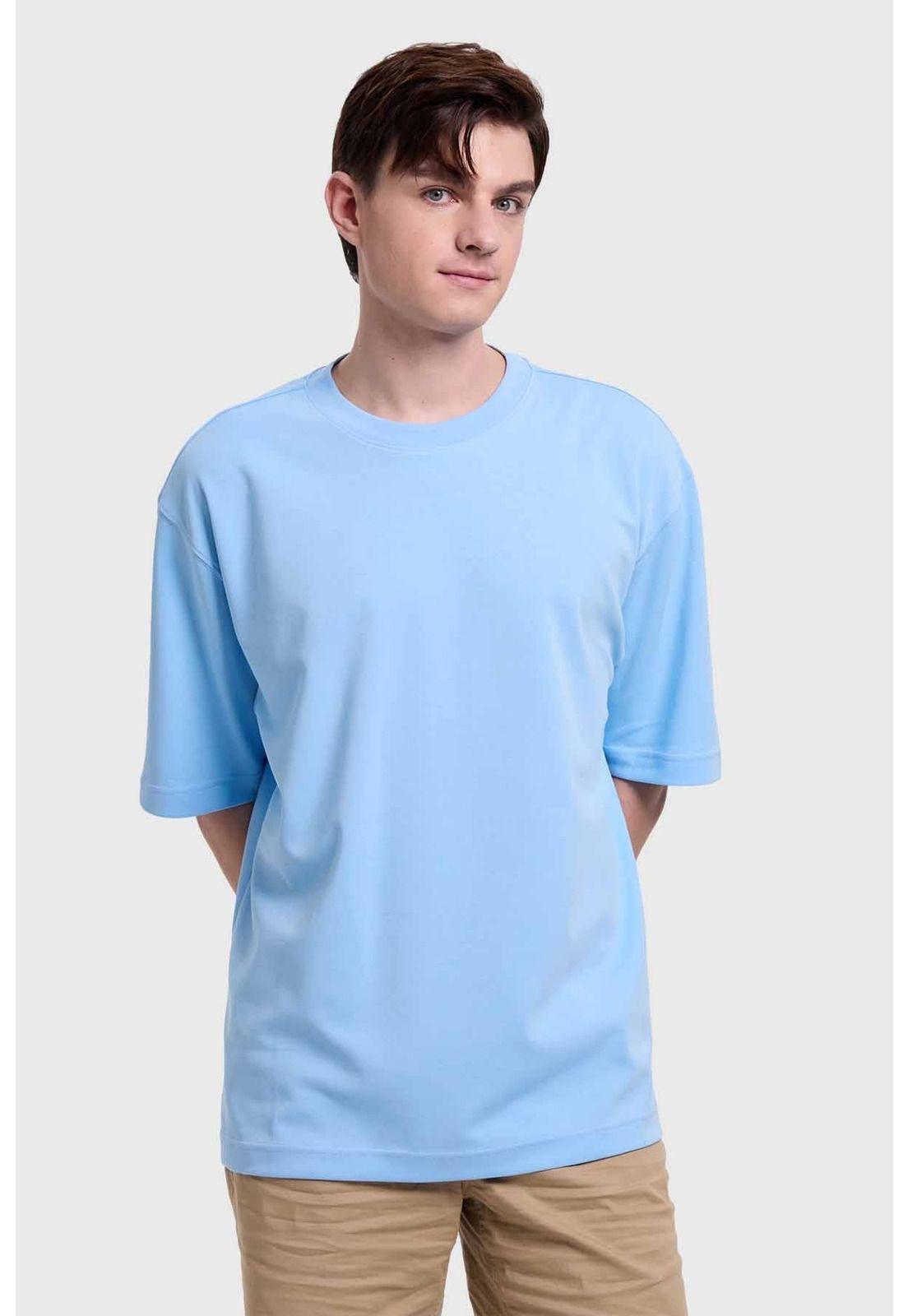 Polera Hombre Loose Fit Celeste - ll-0