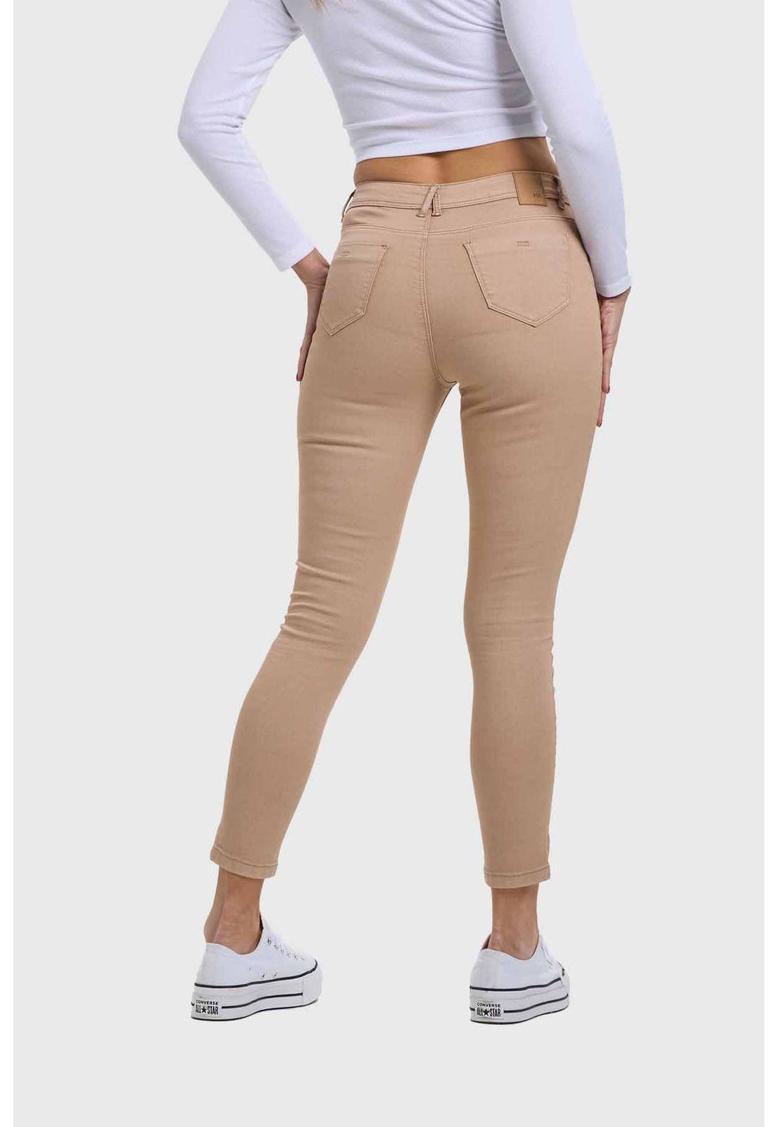 Jeans Mujer Skinny Beige-2