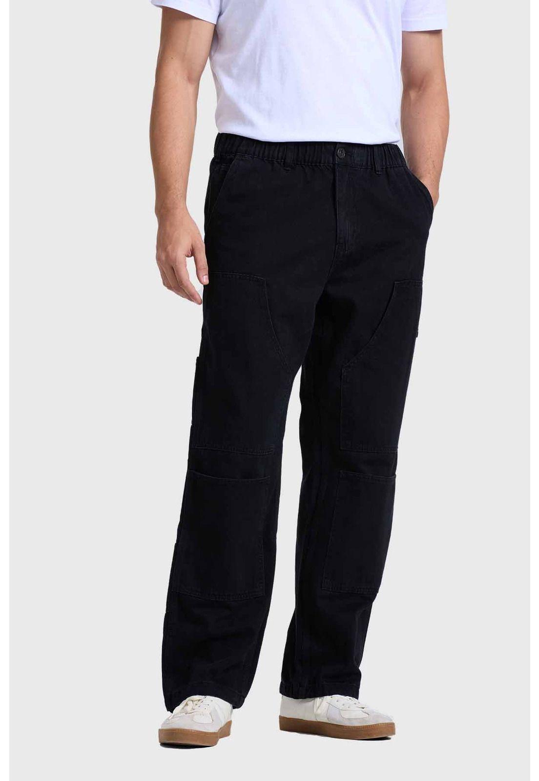 Jeans Hombre Baggy Skate Negro Asfalto-0