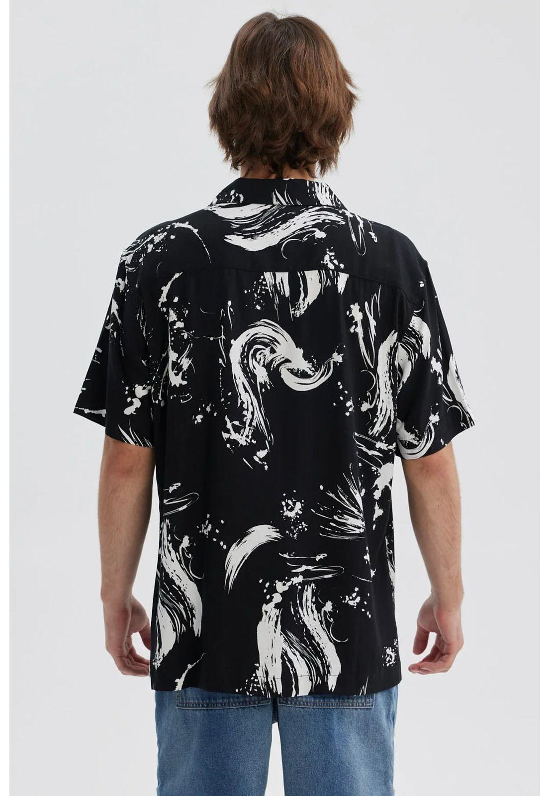 Camisa Hombre Full Rapport Negro/Blanco-2