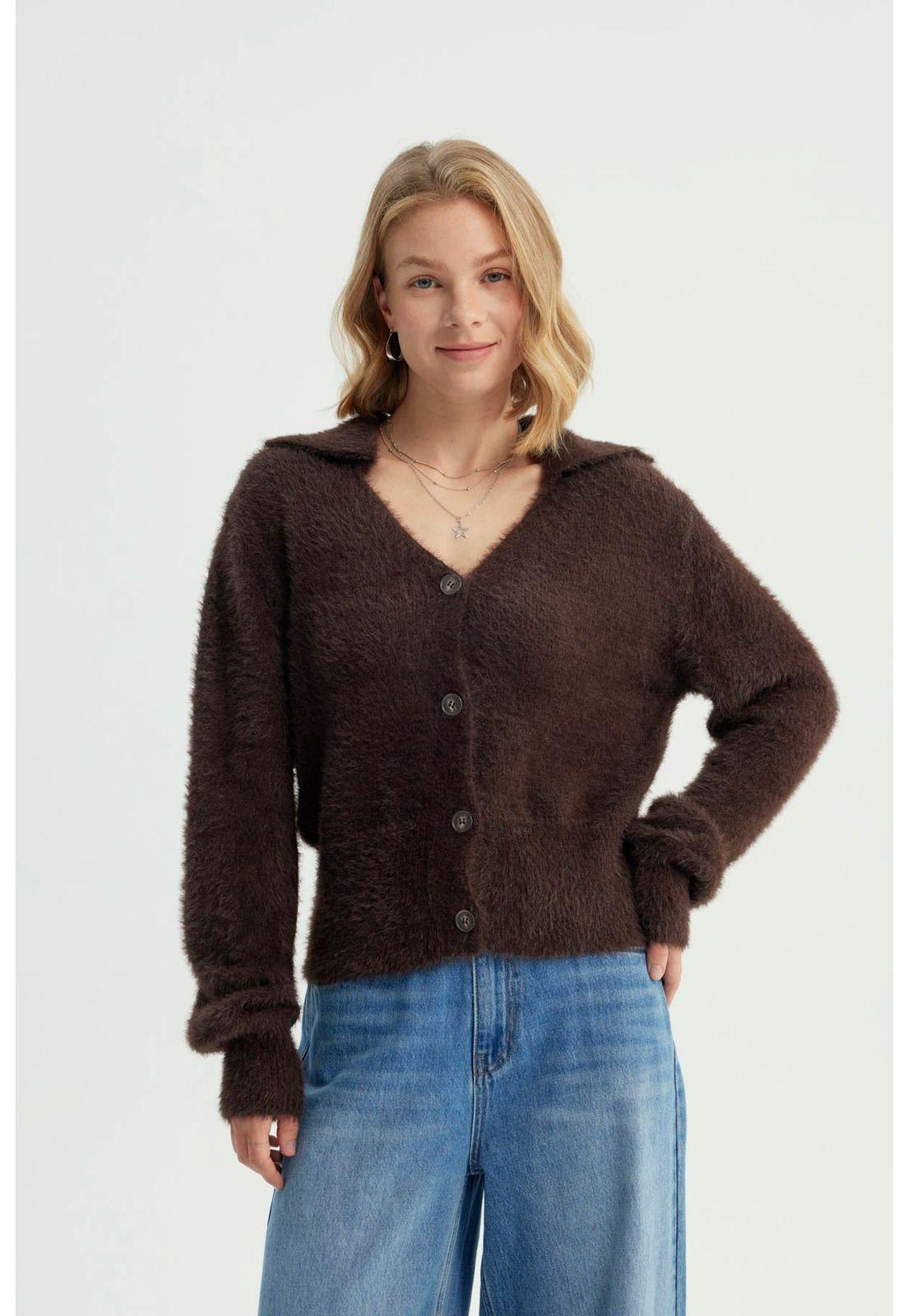 Sweater Mujer Oversize Chocolate-0