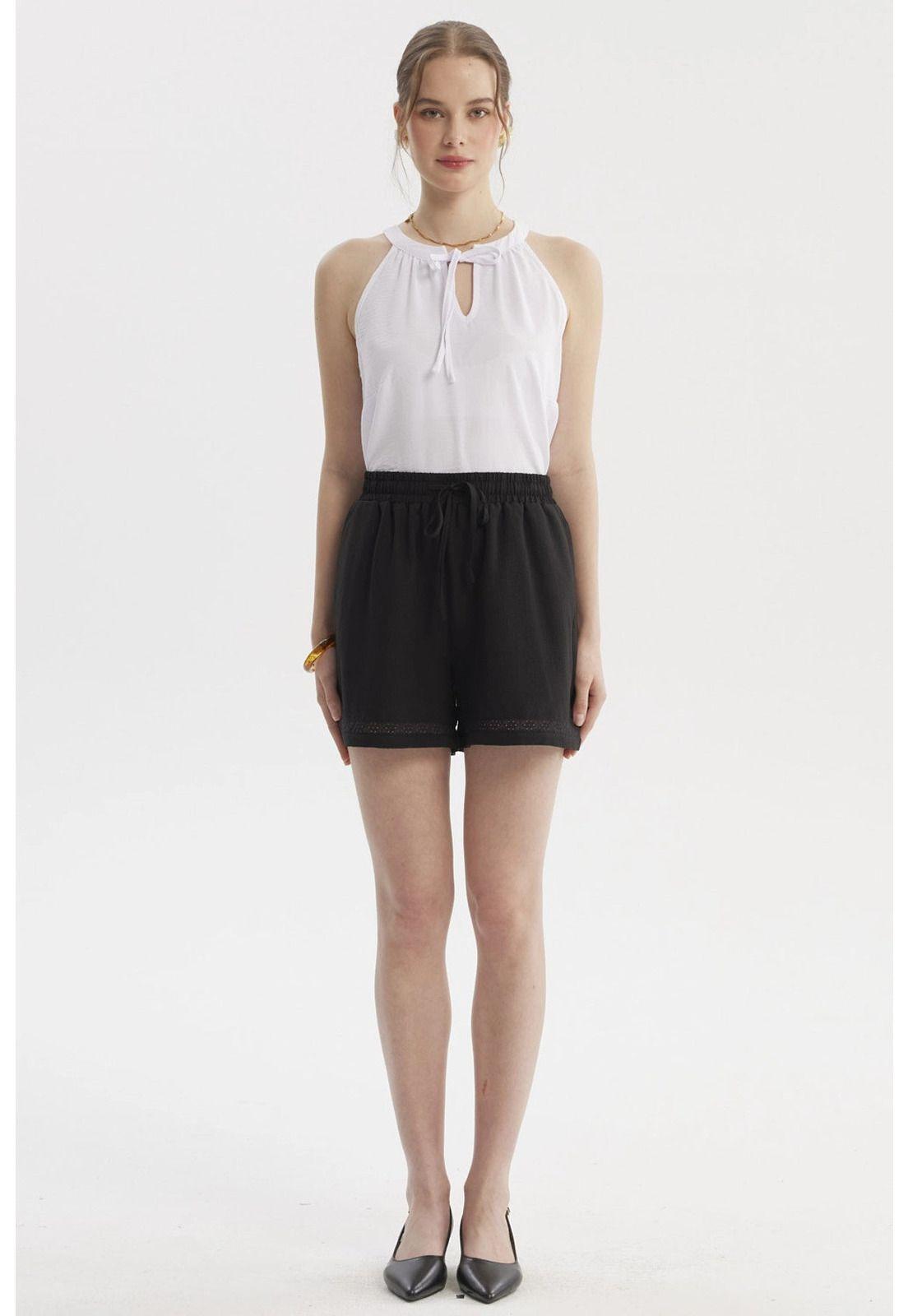 Short Mujer Mujer Slim Negro-3