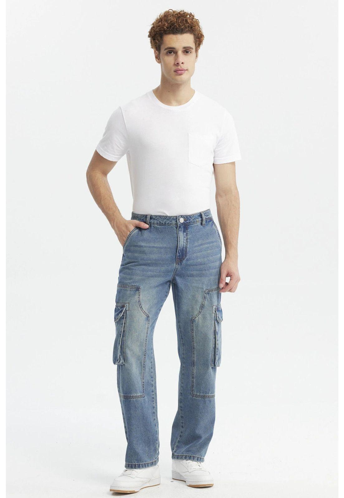 Jeans Hombre Straight Azul Claro-3