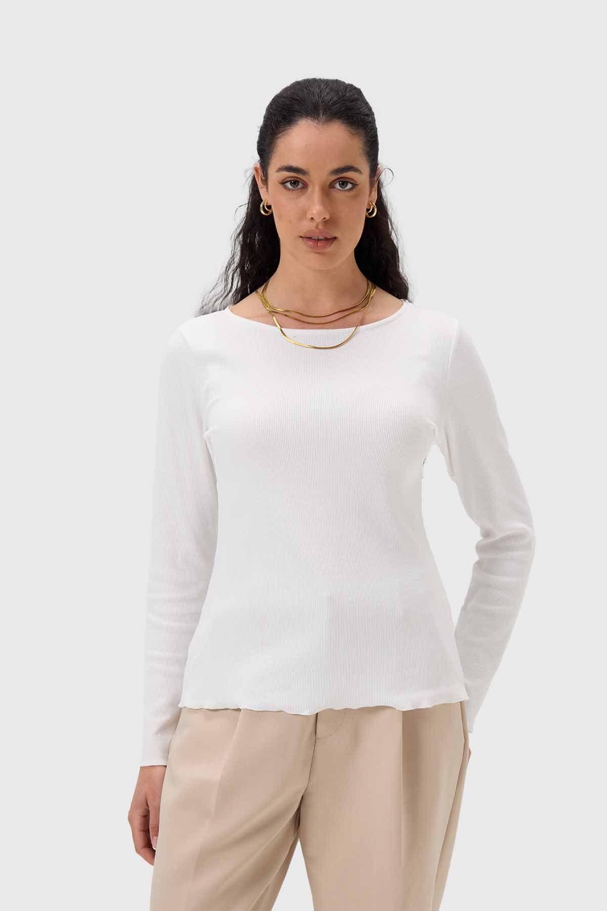 Polera Mujer Rib Crudo-0