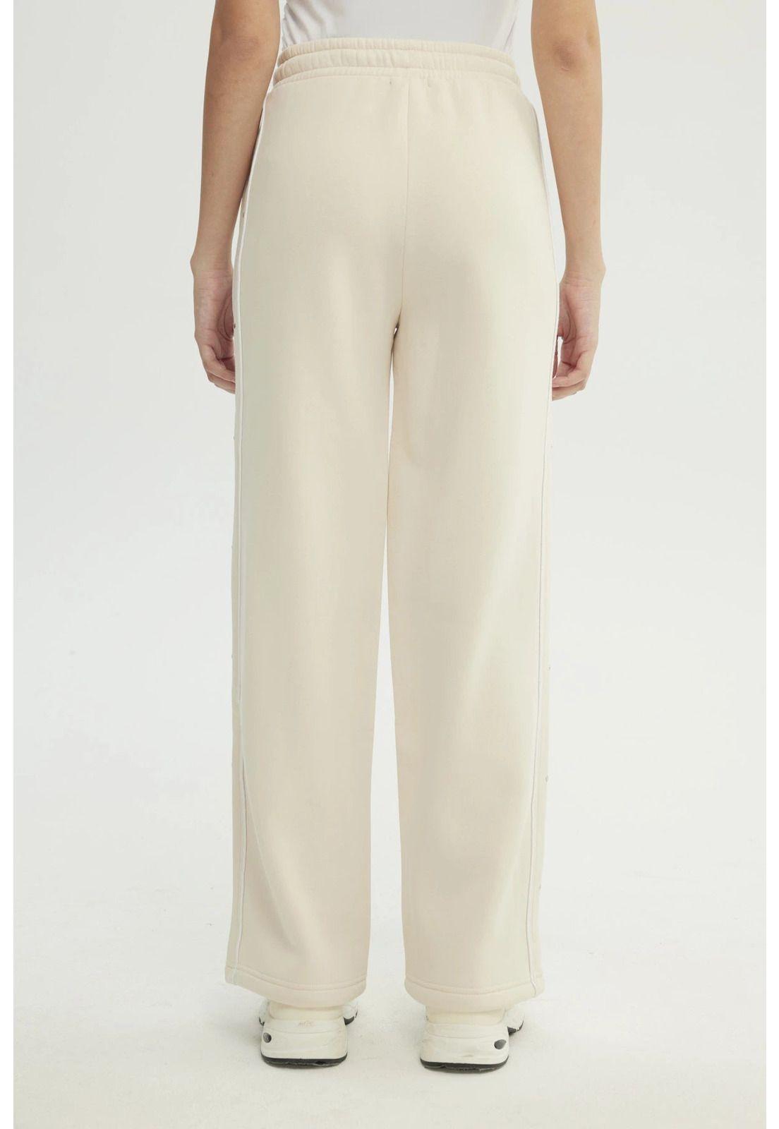 Pantalón Buzo Mujer Wide Leg Beige Claro-2