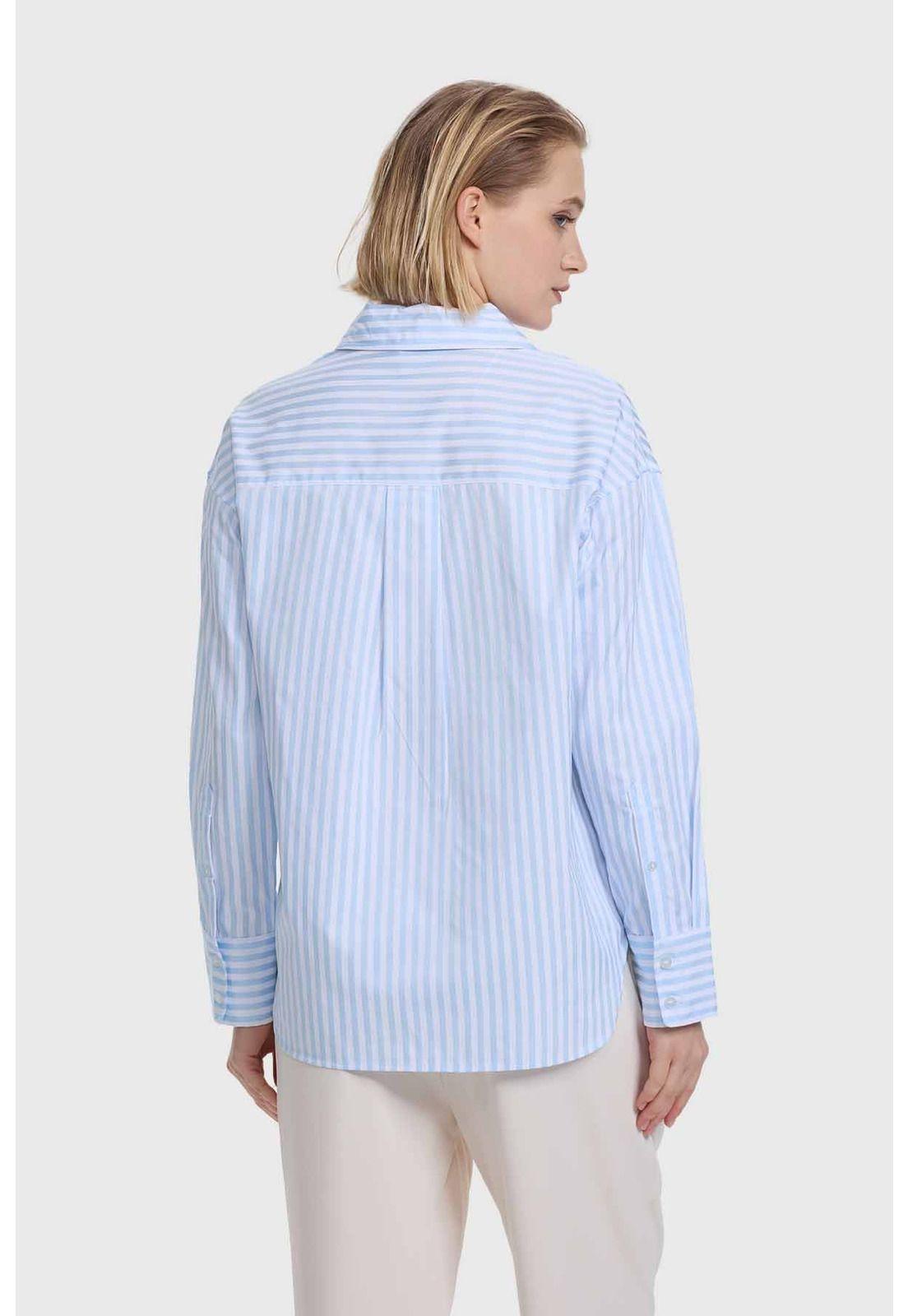 Blusa Mujer Puño Ancho Celeste-2