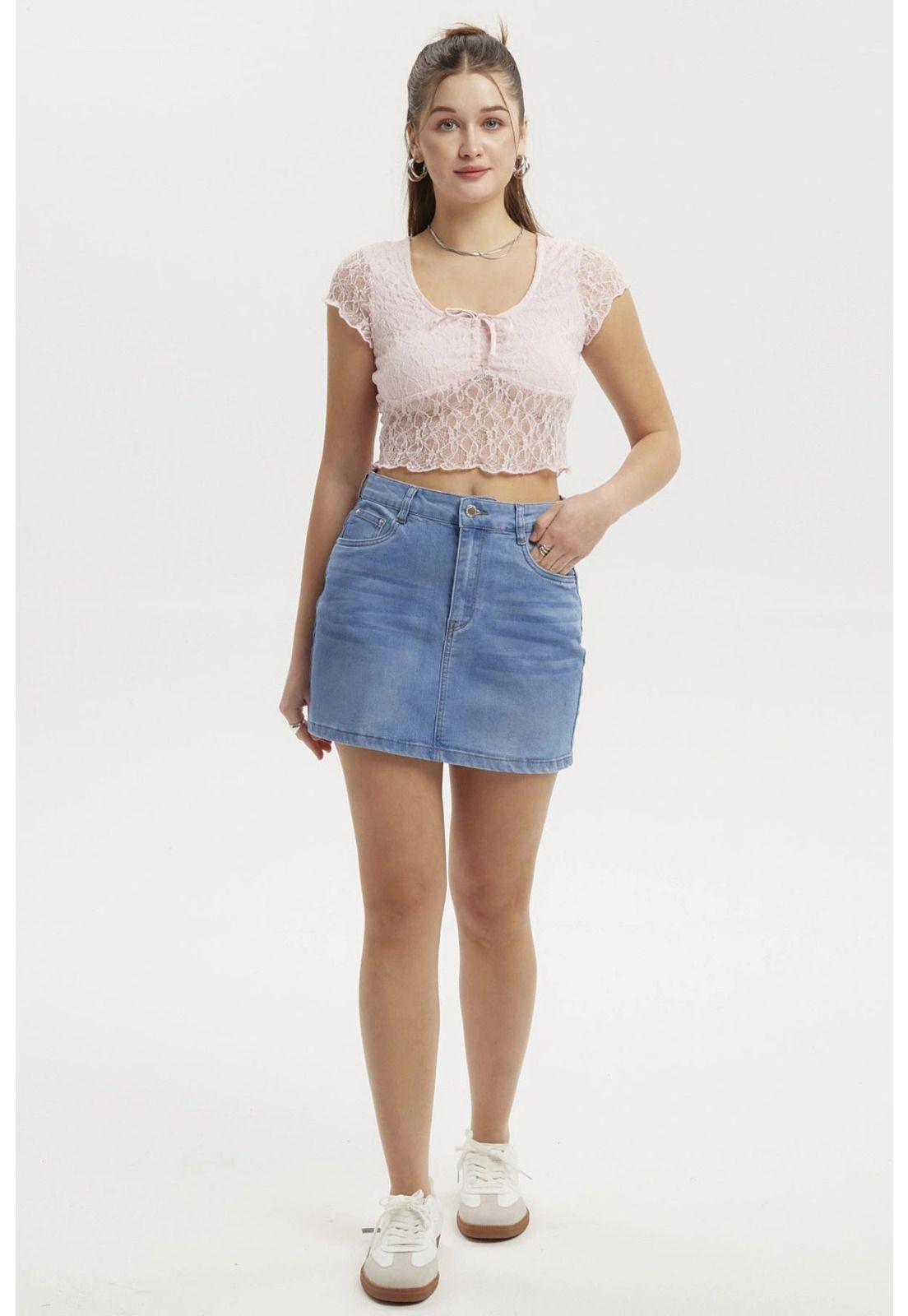 Falda Mujer Clásica Azul-3