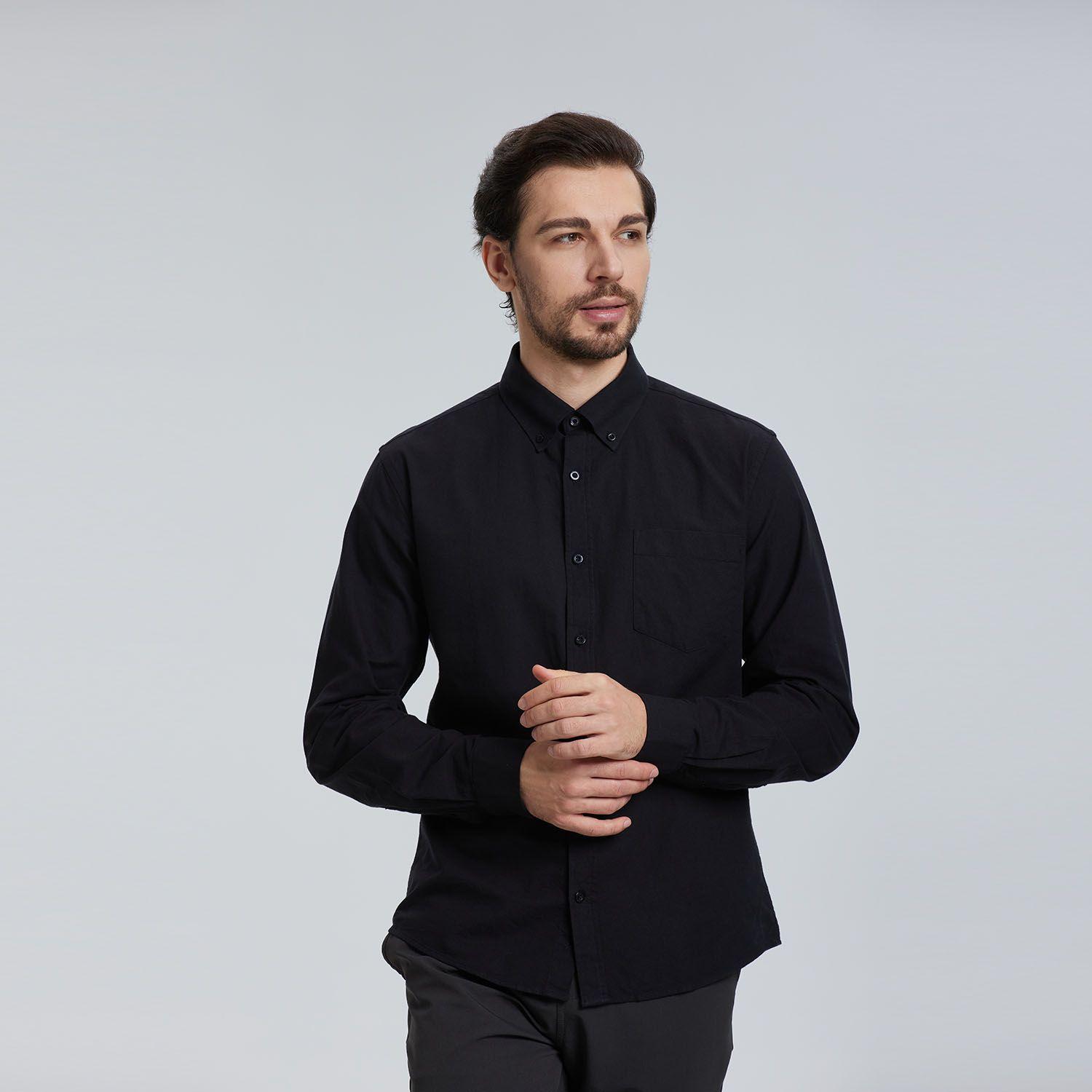 Camisa Oxford Premium Negro Hombre-0