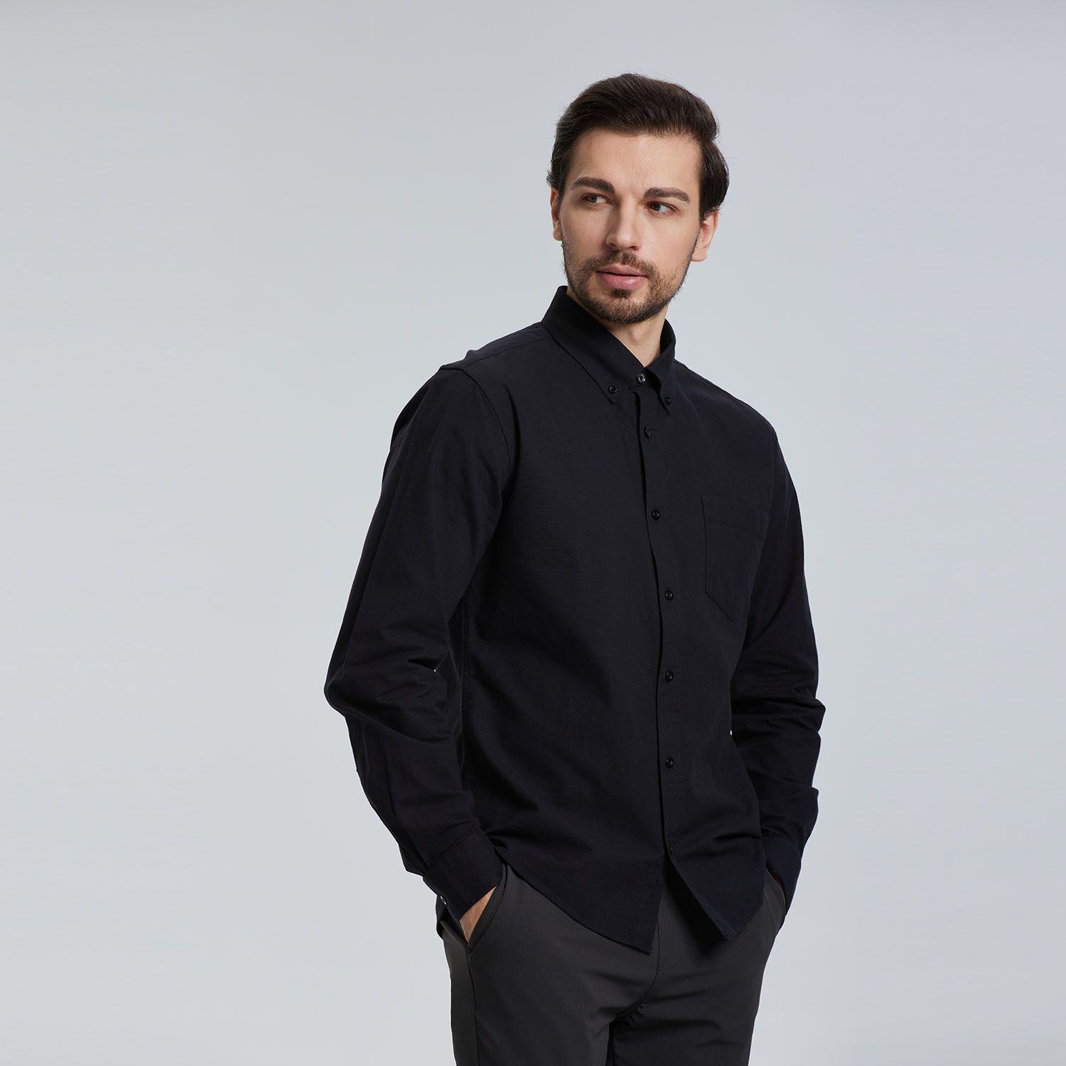 Camisa Oxford Premium Negro Hombre-1