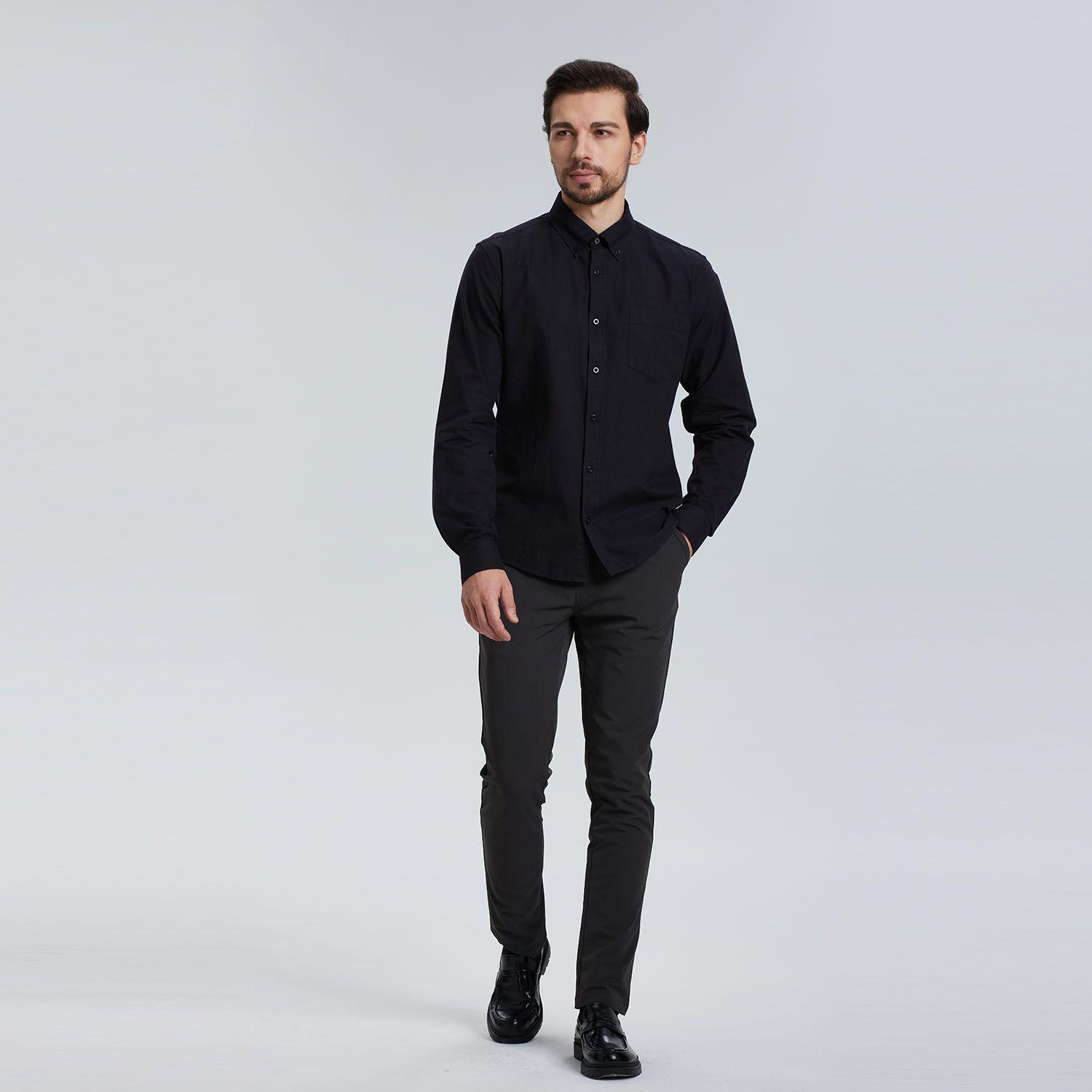 Camisa Oxford Premium Negro Hombre-3