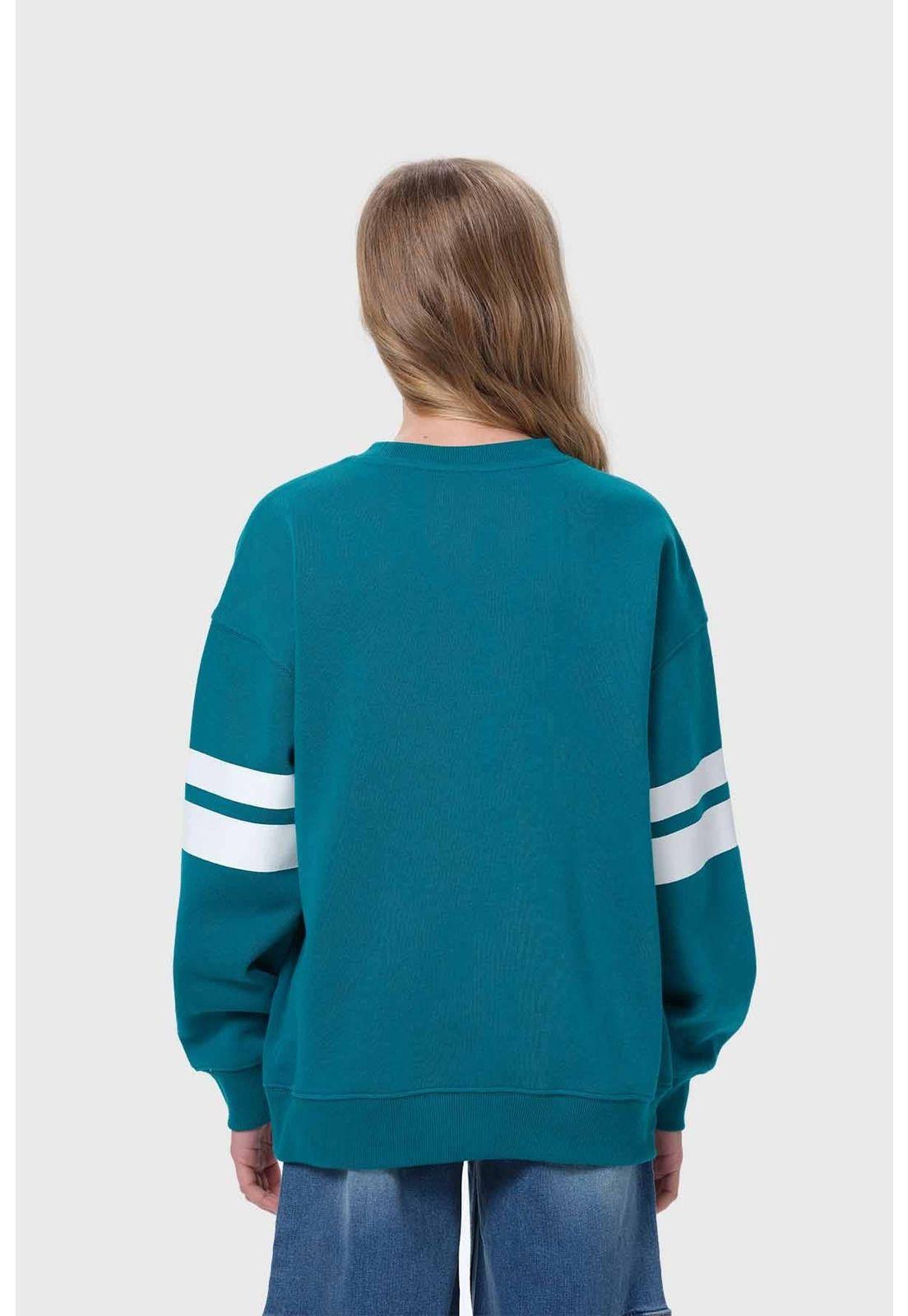 Polerón Niña Cortes En Mangas Verde-2