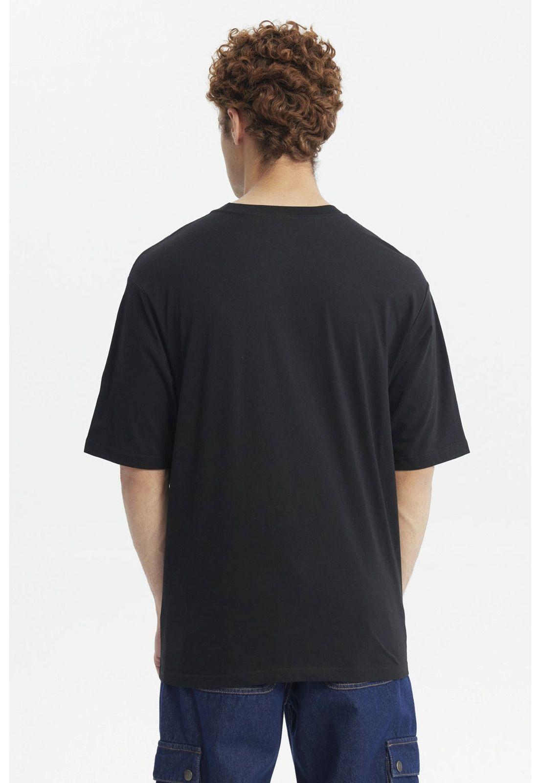 Polera Hombre Oversize Estampada Negro-2