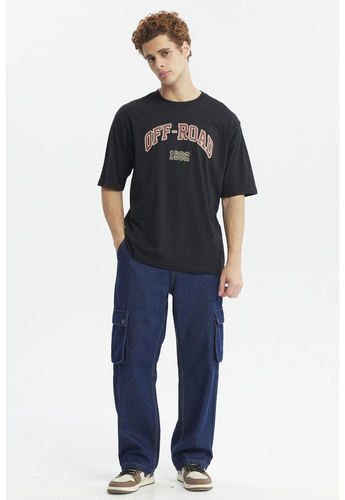 Polera Hombre Oversize Estampada Negro-3