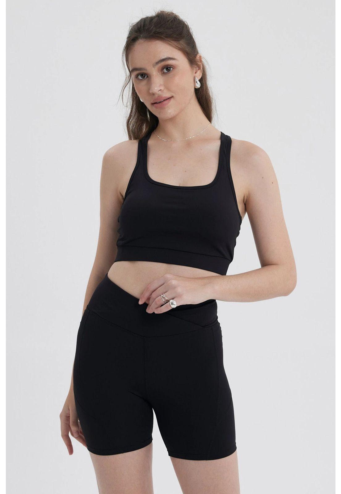 Peto Mujer Cruzado Deporte Negro-0