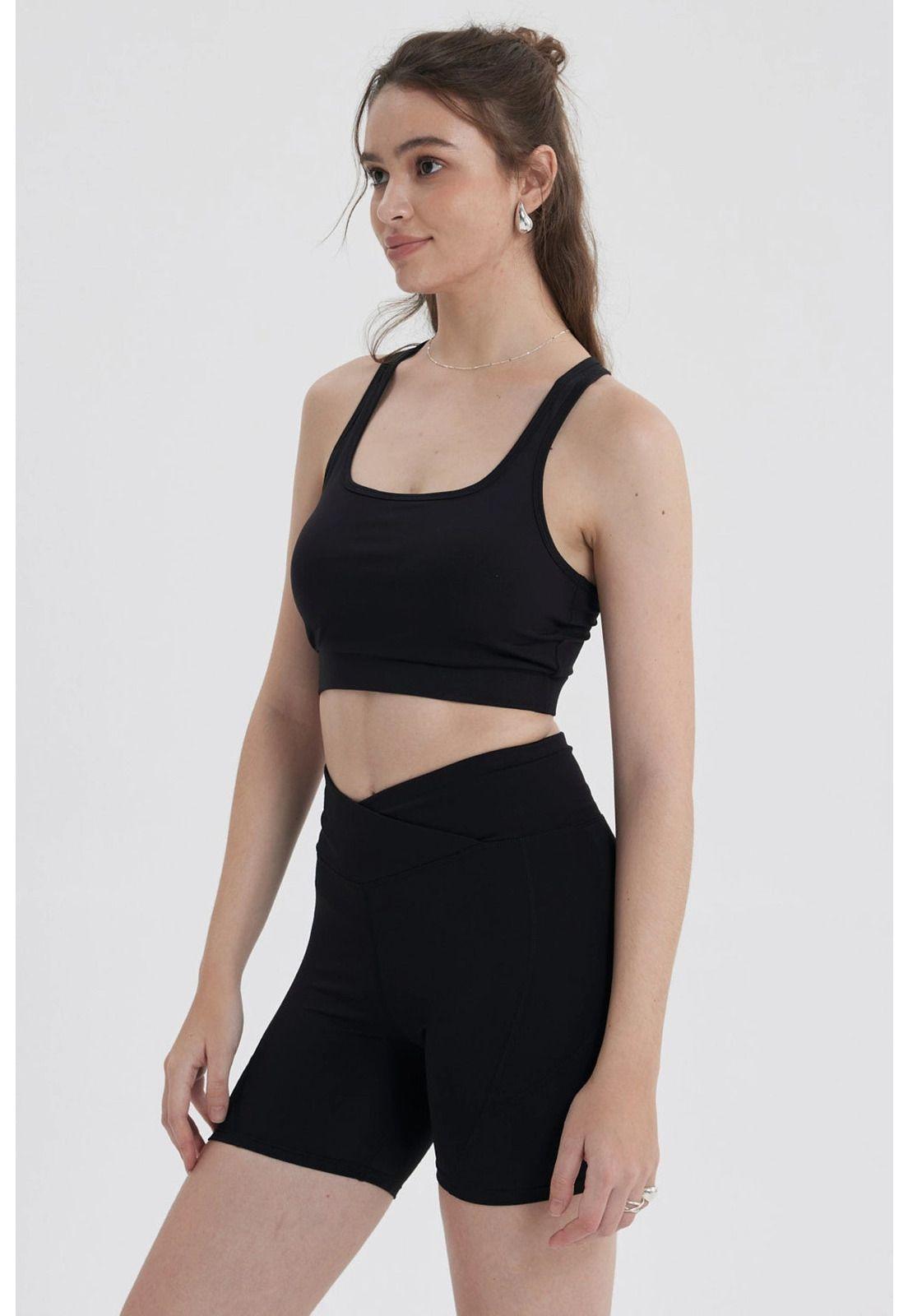 Peto Mujer Cruzado Deporte Negro-1