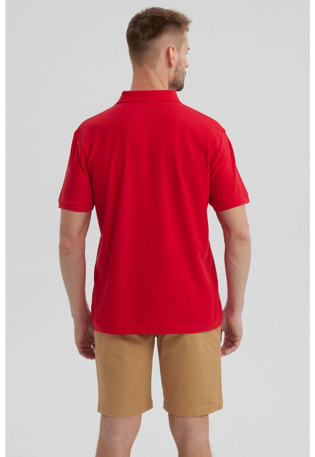 Polera Hombre Pique Básica Lisa Rojo - lll-2