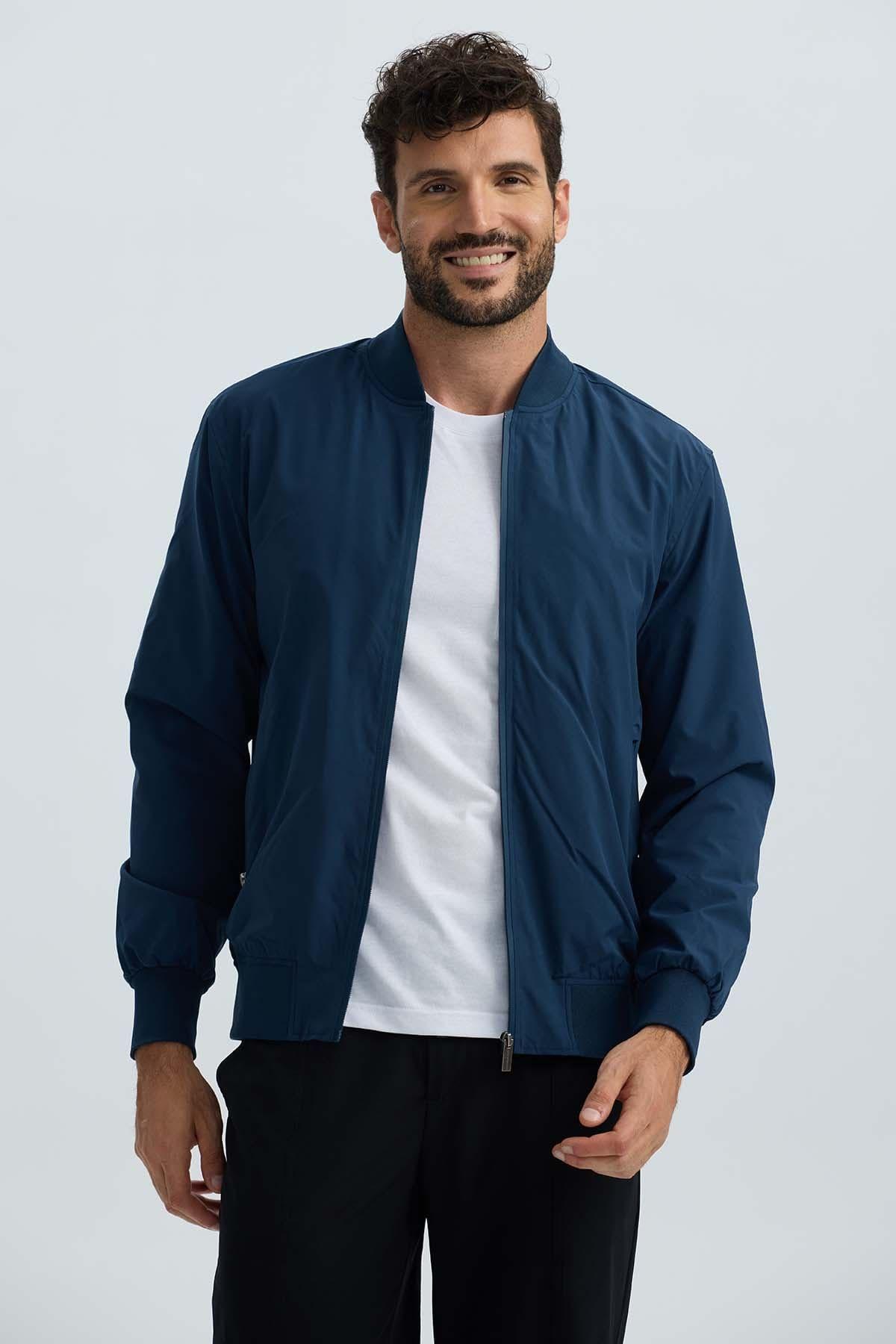 Chaqueta Hombre Bomber Azul Marino-3