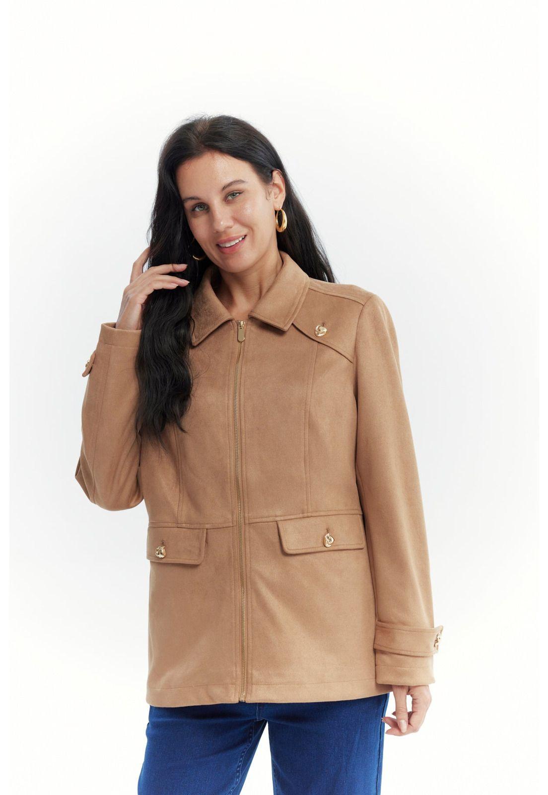 Chaqueta Mujer Slim Camel - lll-0